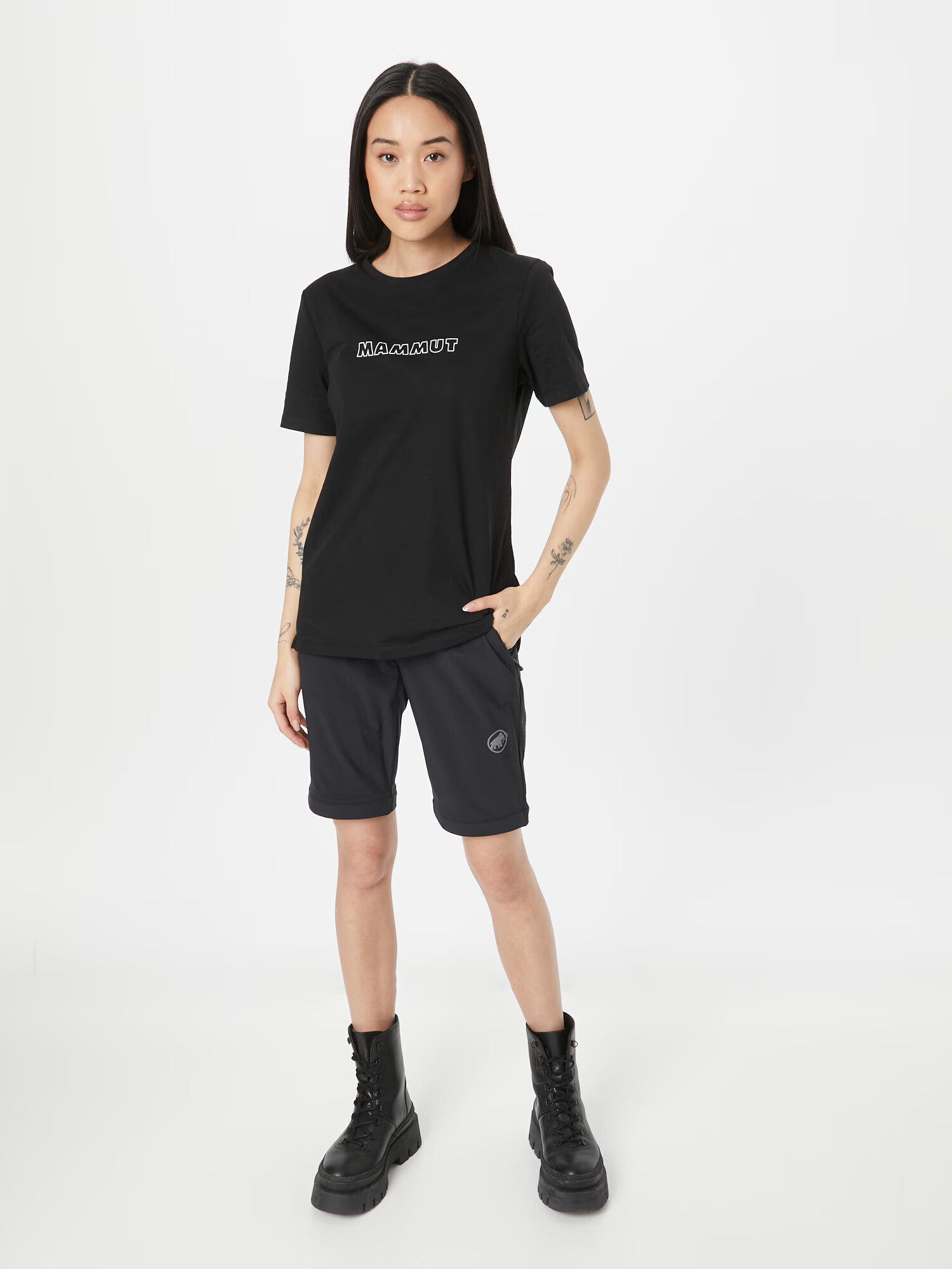 MAMMUT Tricou funcțional negru / alb - Pled.ro