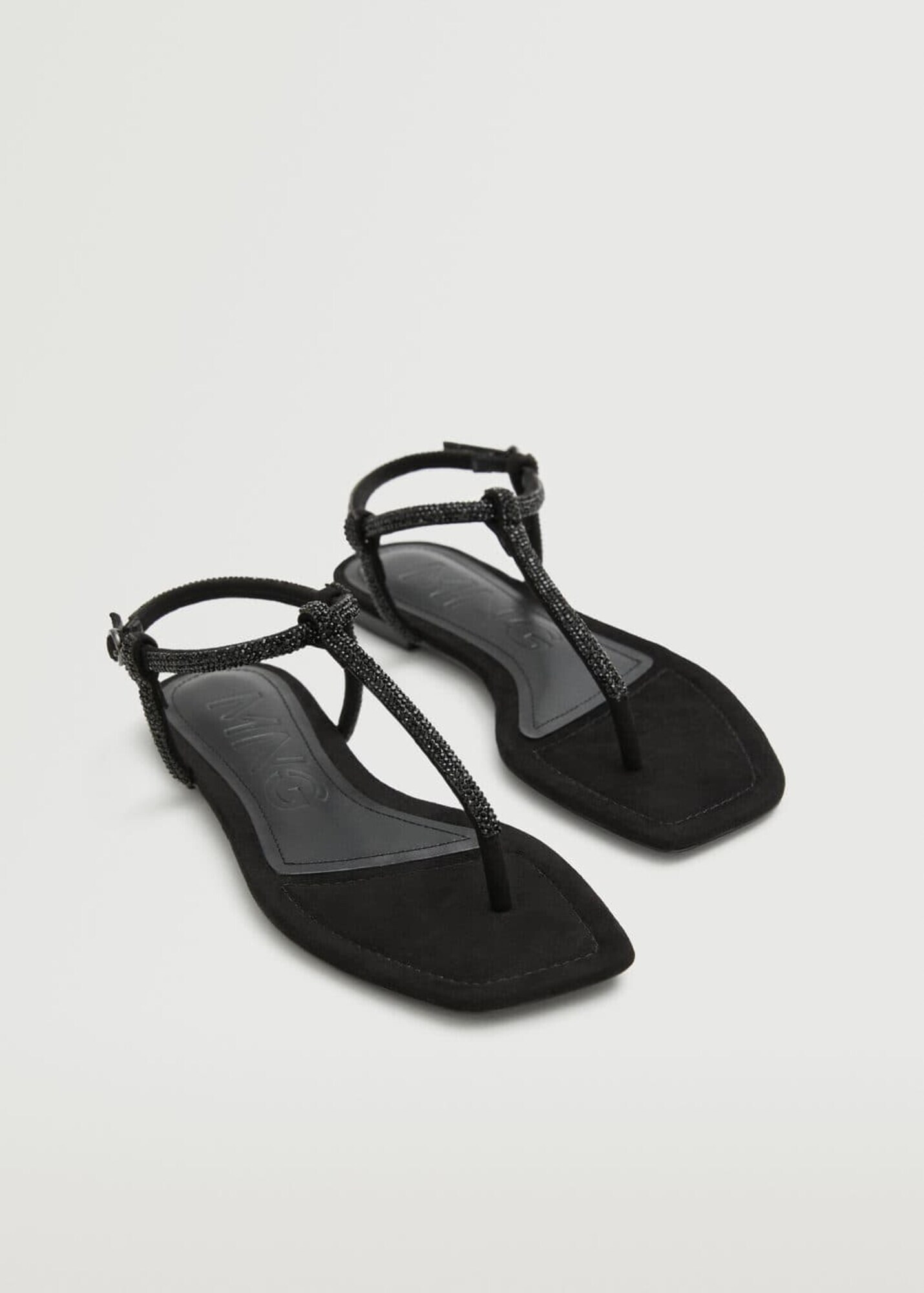 MANGO Flip-flops 'Tubi' negru - Pled.ro