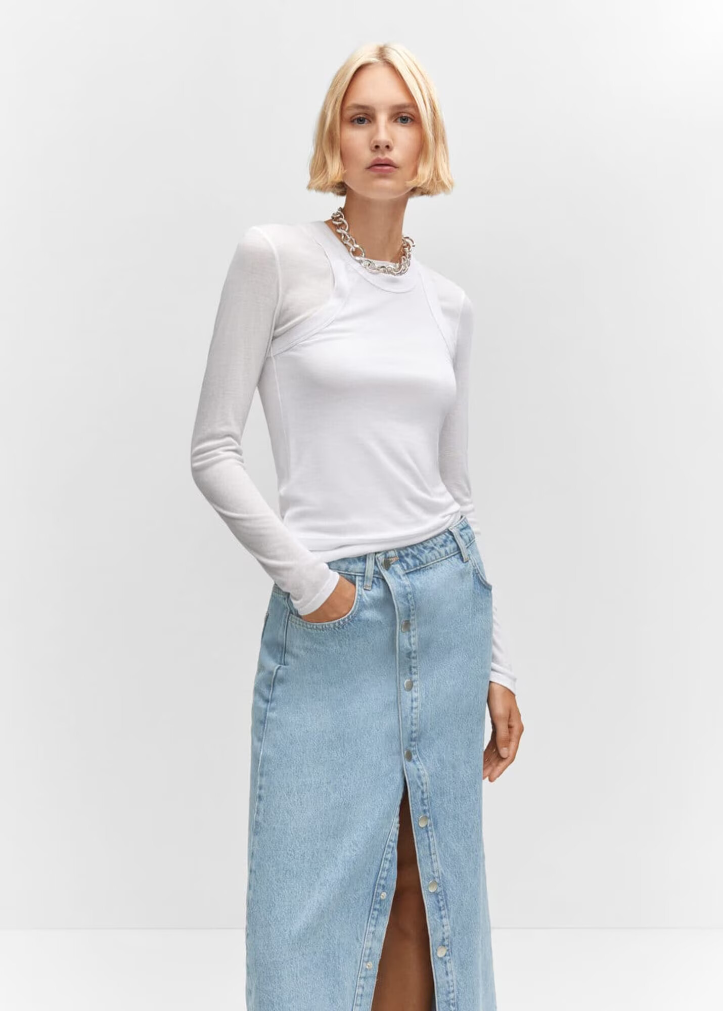 MANGO Fustă 'Danica' albastru denim - Pled.ro