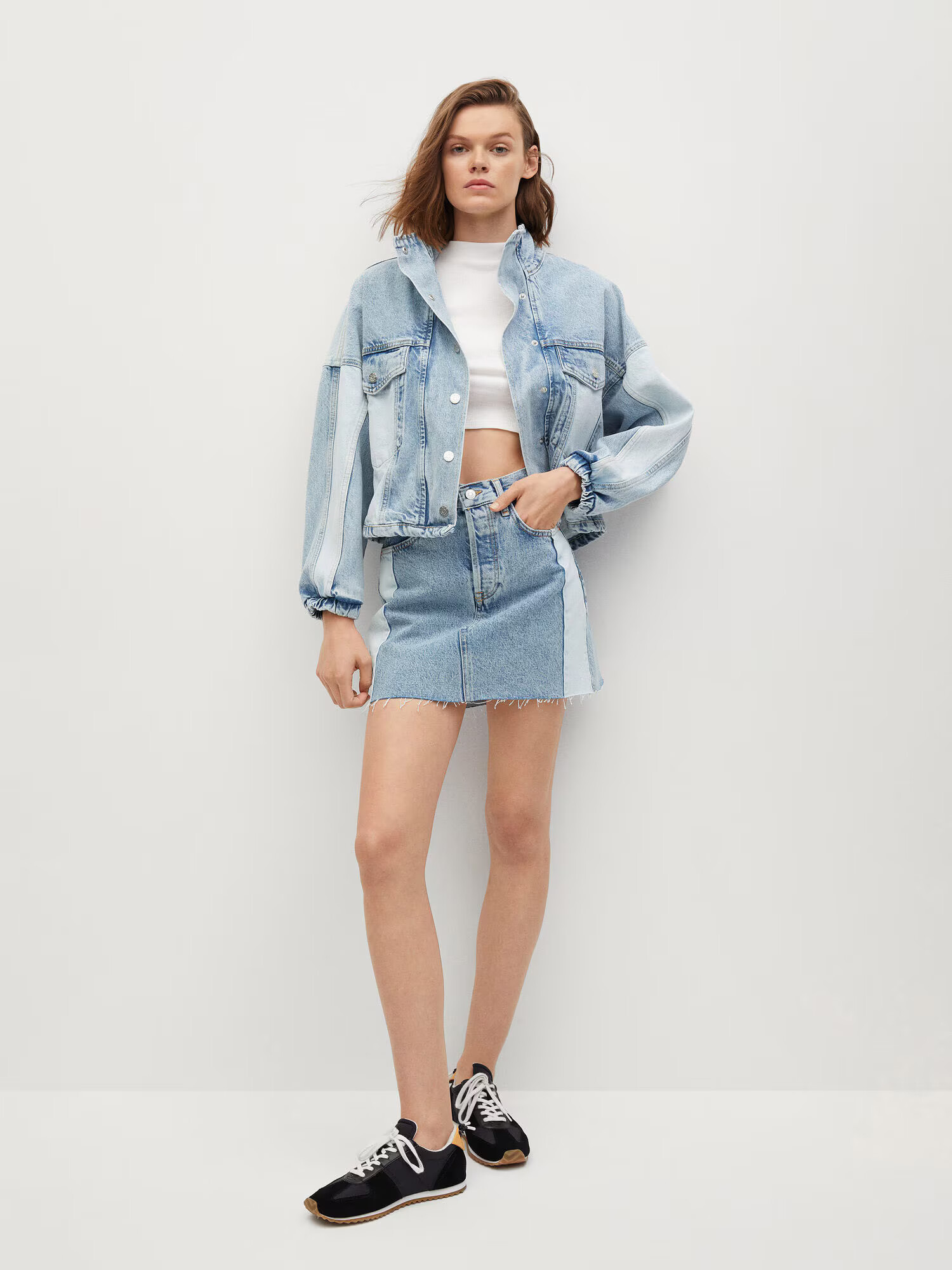 MANGO Fustă 'Grace' albastru denim / albastru deschis - Pled.ro