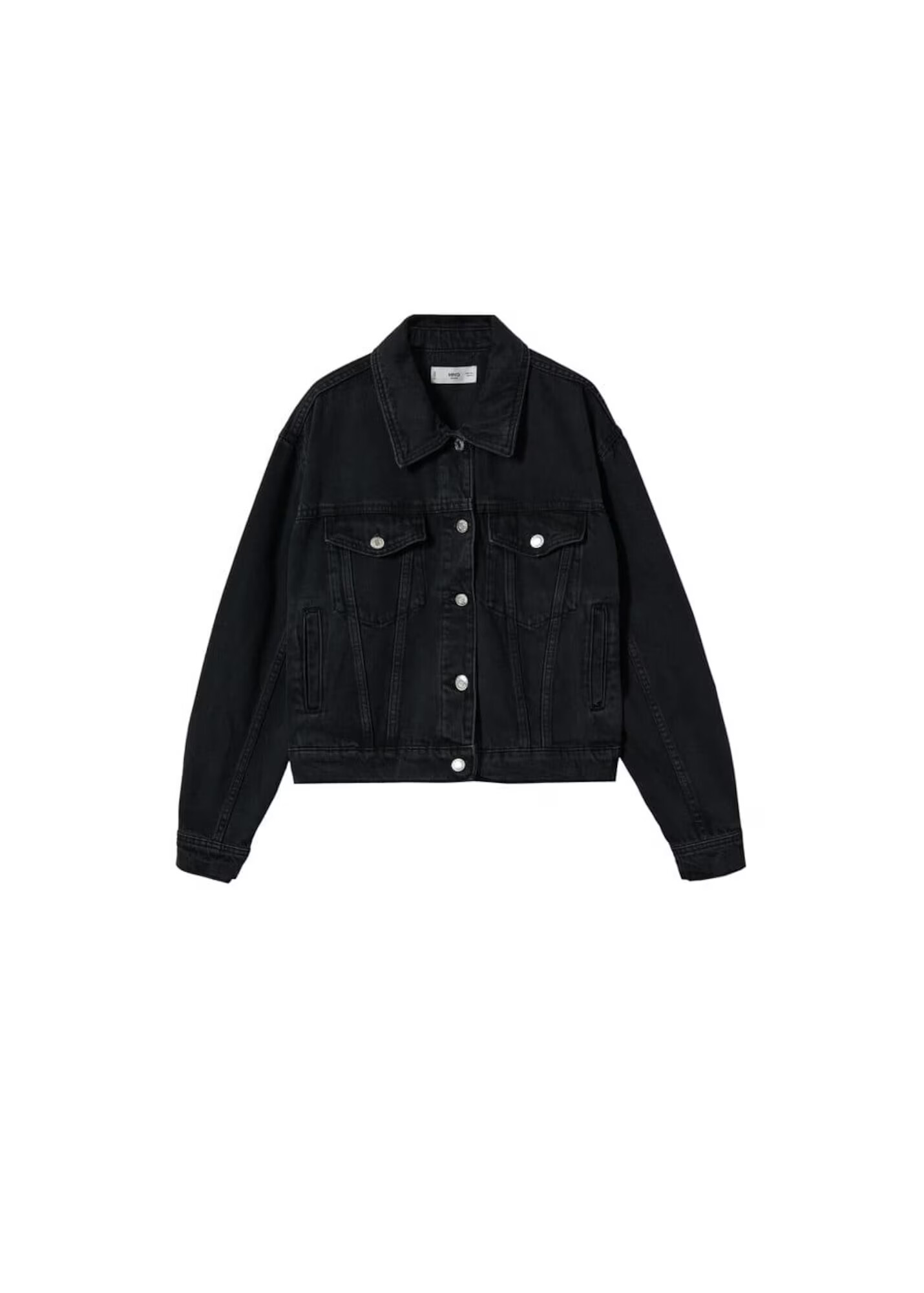 MANGO Geacă de primăvară-toamnă 'Mom80' negru denim - Pled.ro