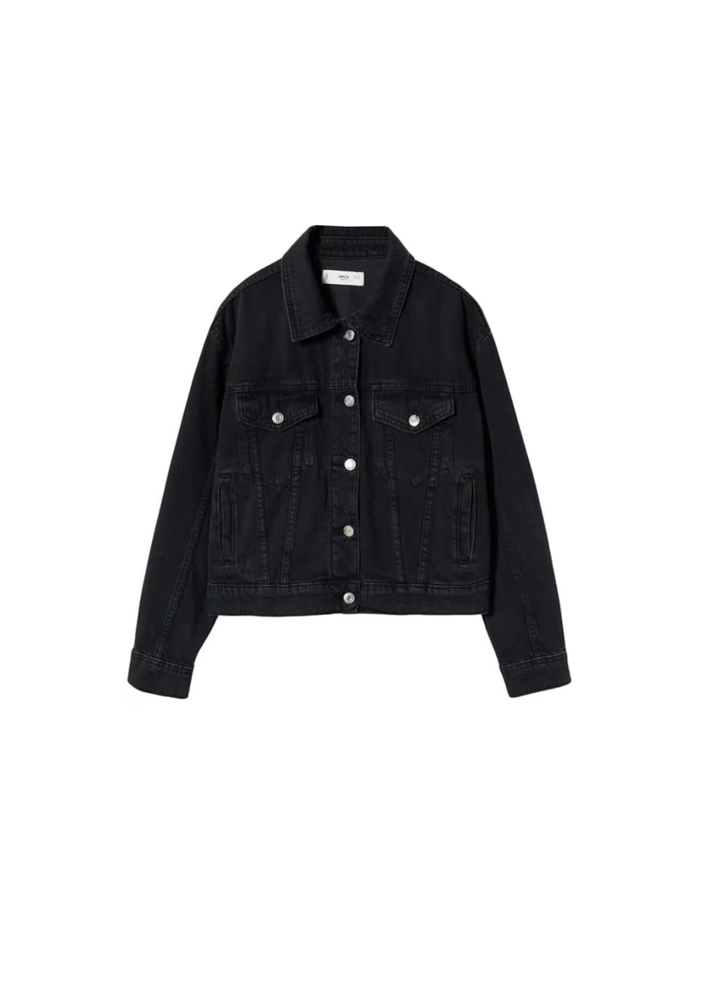 MANGO Geacă de primăvară-toamnă 'Mom80' negru denim - Pled.ro