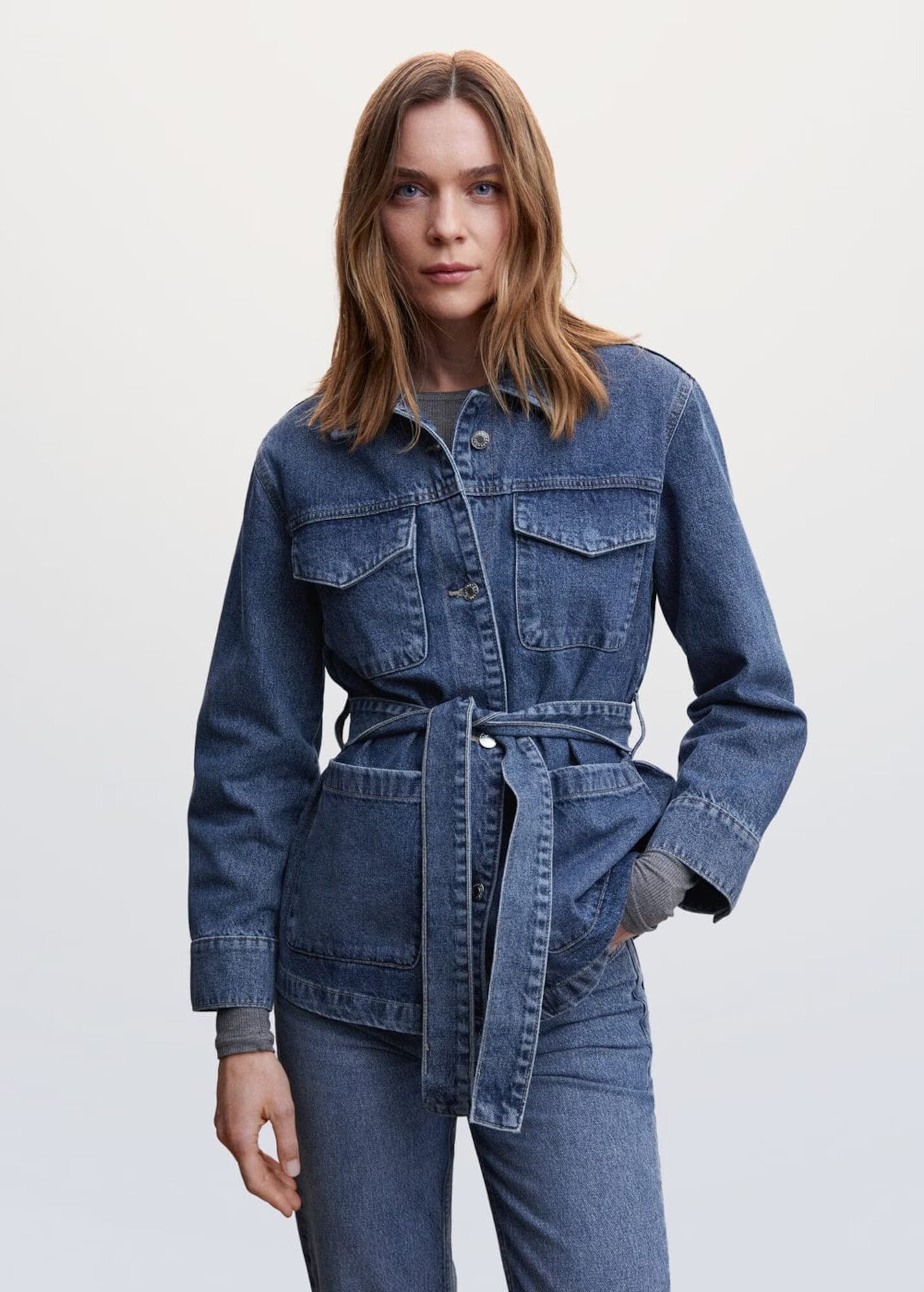 MANGO Geacă de primăvară-toamnă 'Susan' albastru denim - Pled.ro