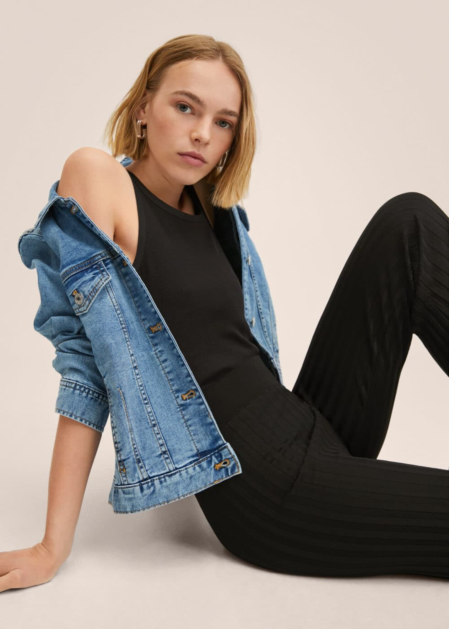 MANGO Geacă de primăvară-toamnă 'VICKY' albastru denim - Pled.ro