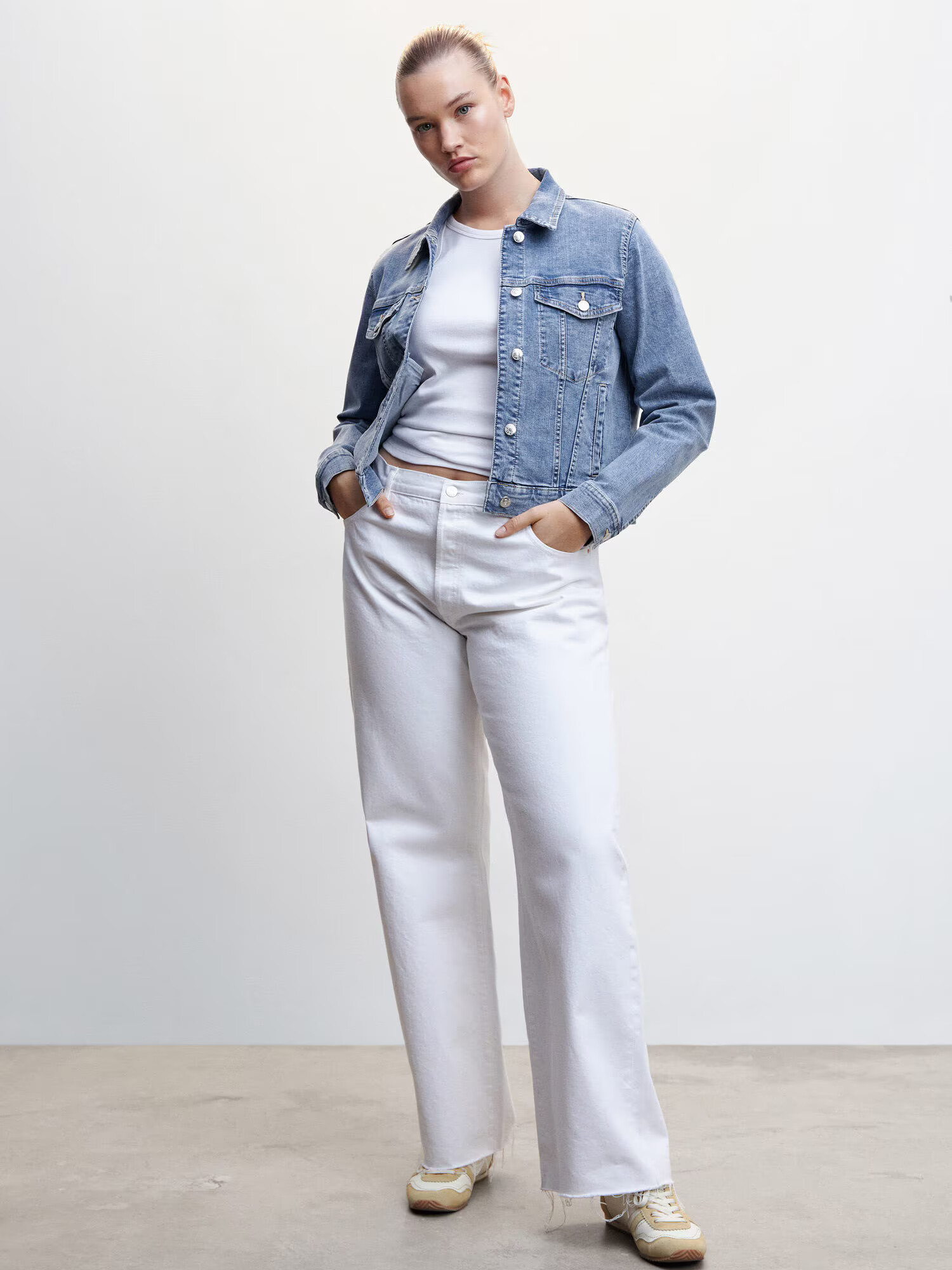 MANGO Geacă de primăvară-toamnă 'VICKY' albastru denim - Pled.ro