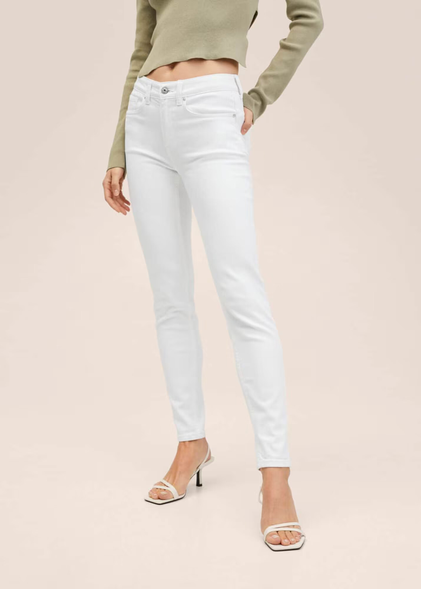 MANGO Jeans alb denim - Pled.ro