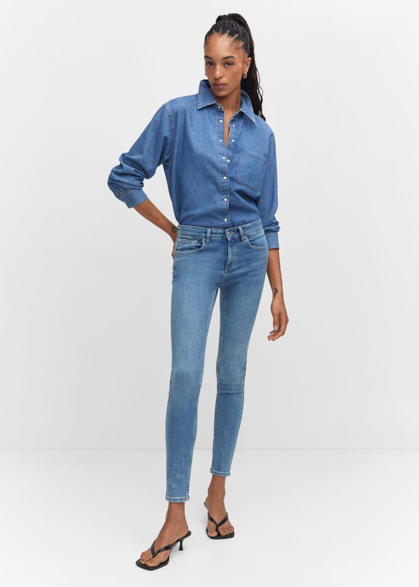 MANGO Jeans albastru cobalt - Pled.ro