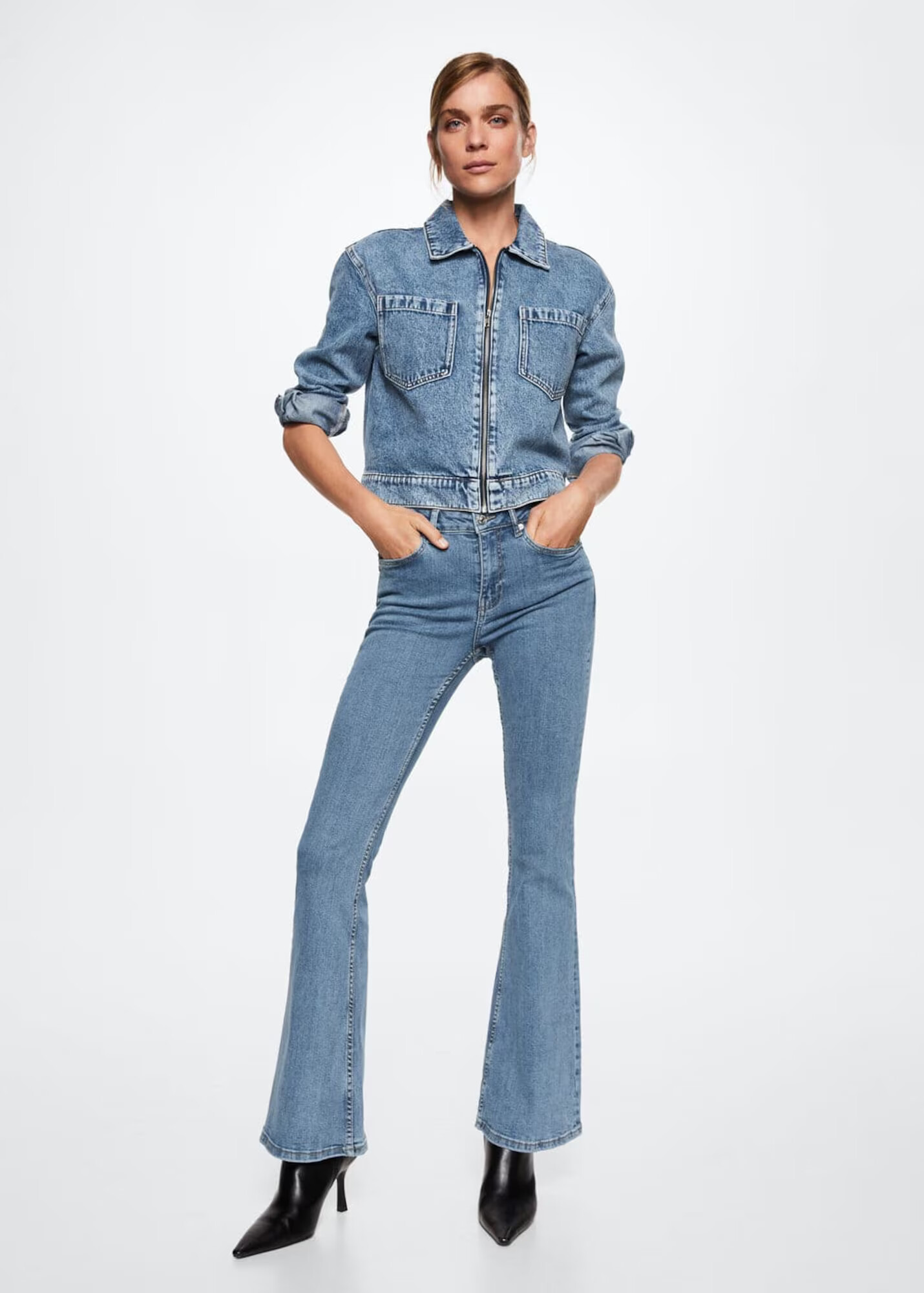 MANGO Jeans albastru denim - Pled.ro