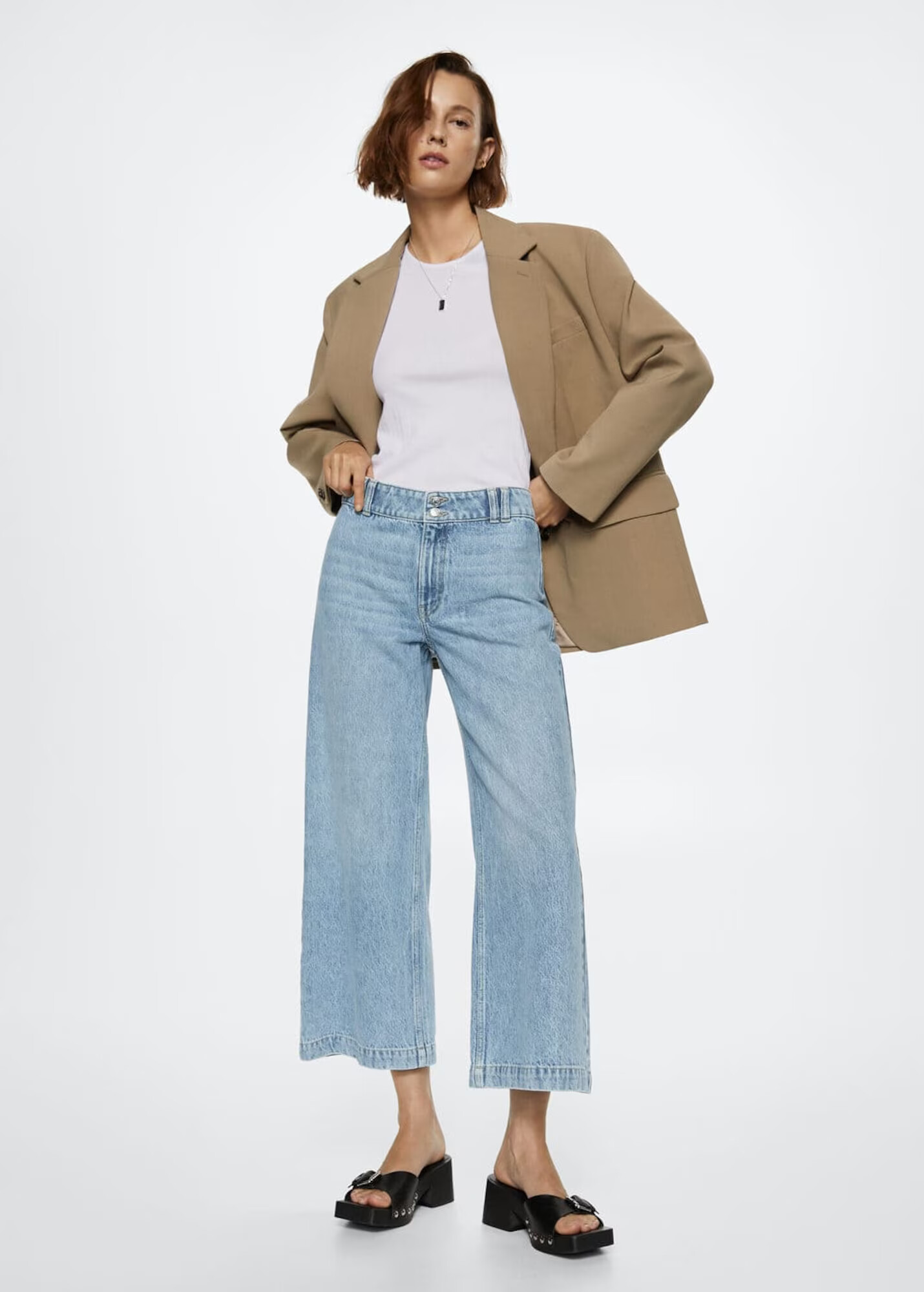 MANGO Jeans 'Culotte' albastru denim - Pled.ro