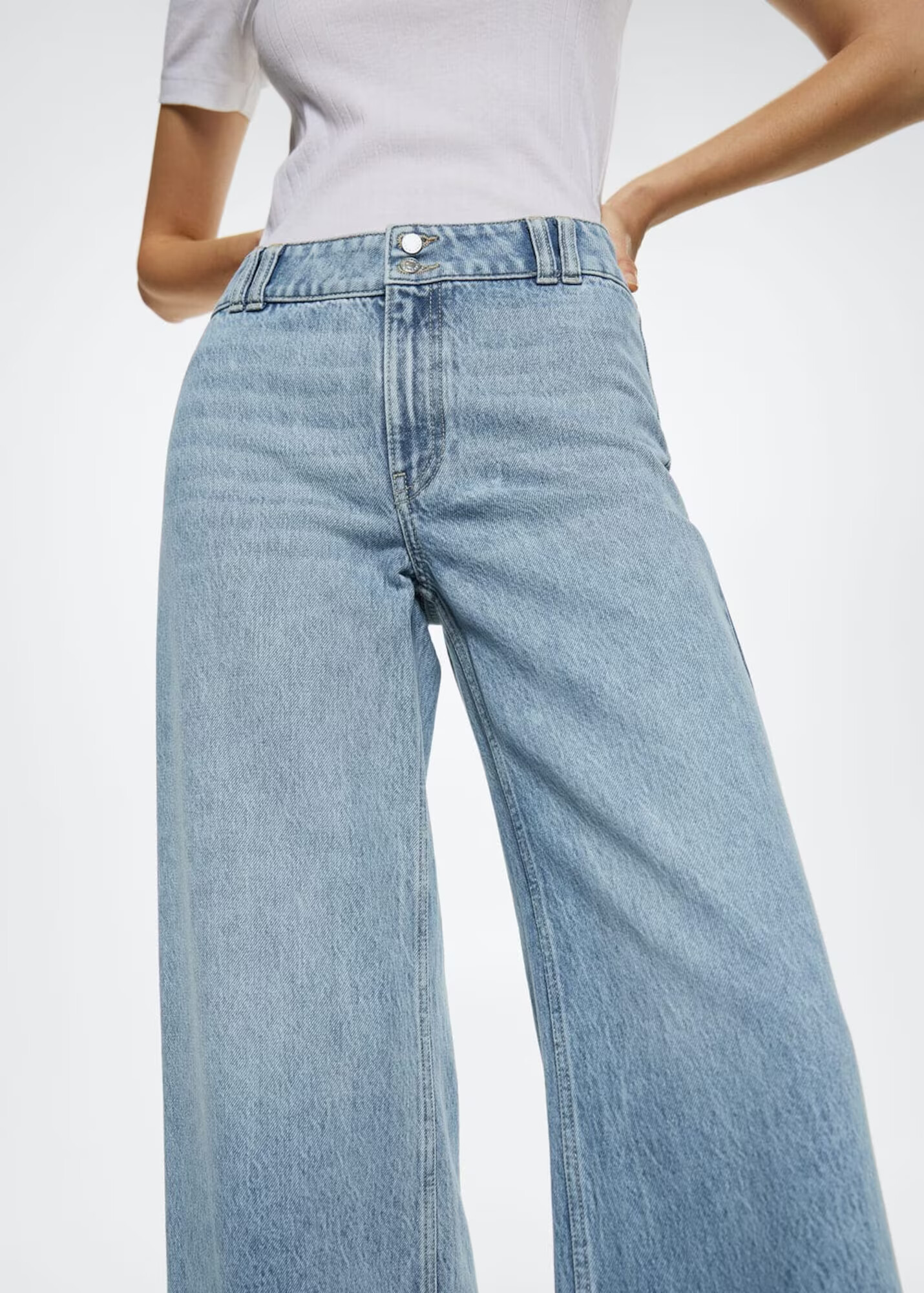 MANGO Jeans 'Culotte' albastru denim - Pled.ro