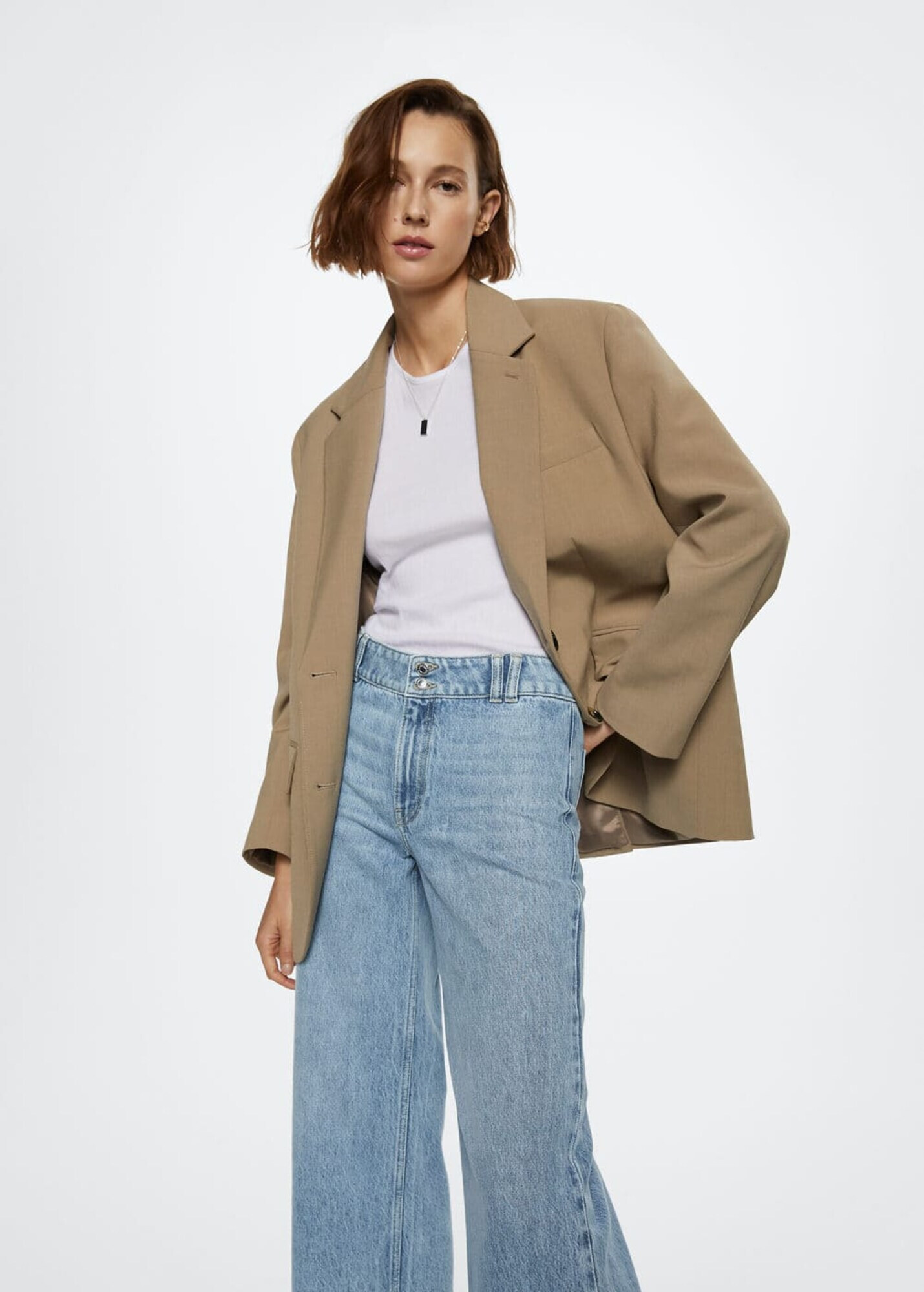 MANGO Jeans 'Culotte' albastru denim - Pled.ro