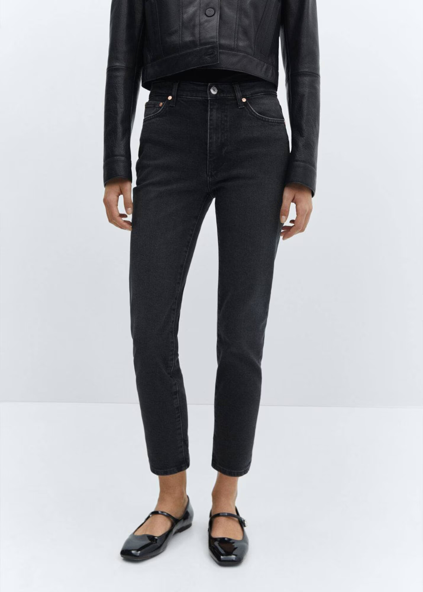 MANGO Jeans negru denim - Pled.ro