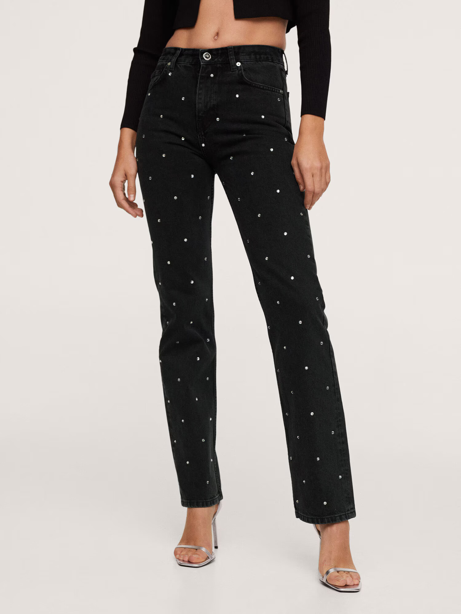 MANGO Jeans 'Nuit' negru / alb - Pled.ro