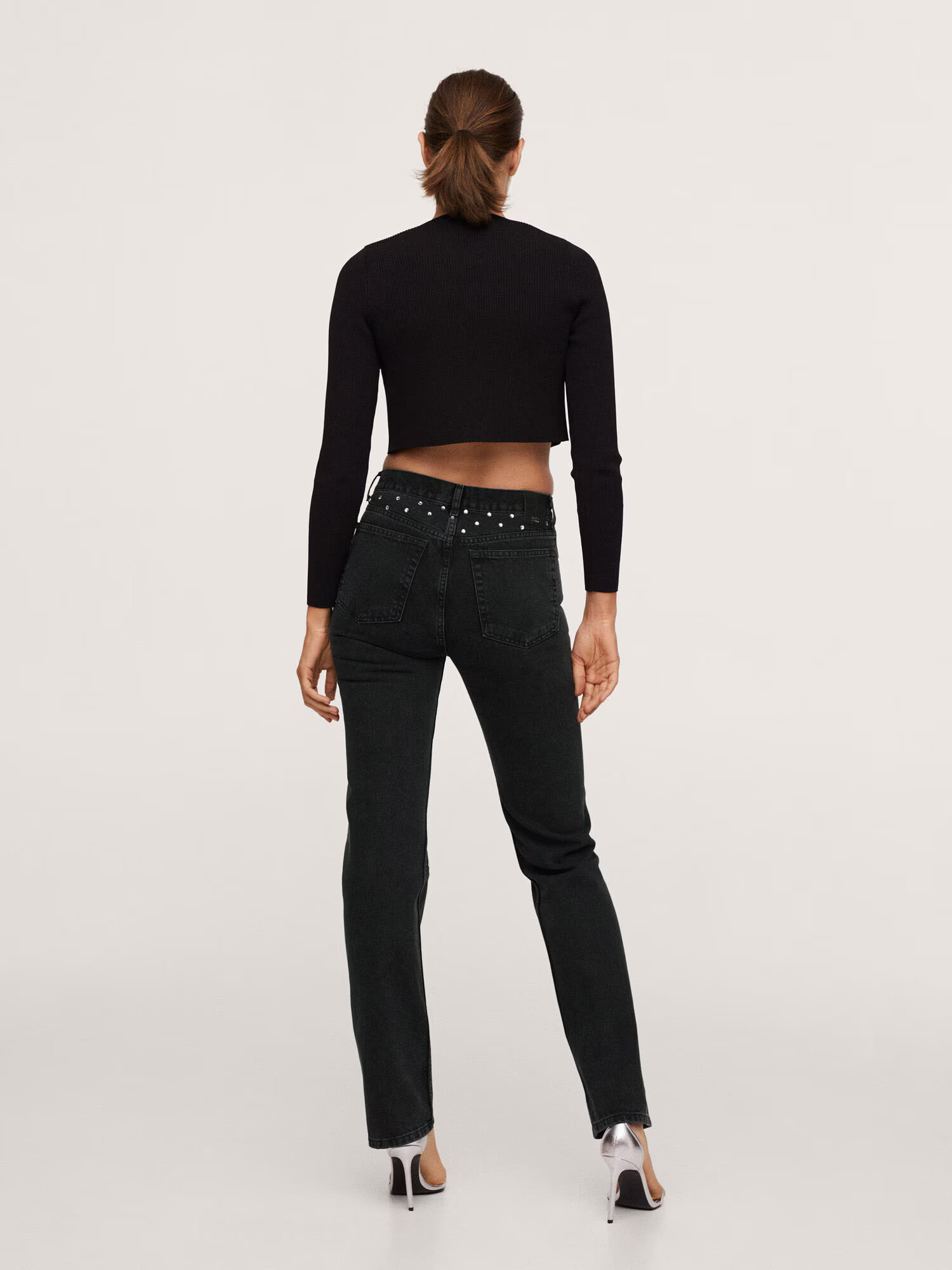 MANGO Jeans 'Nuit' negru / alb - Pled.ro