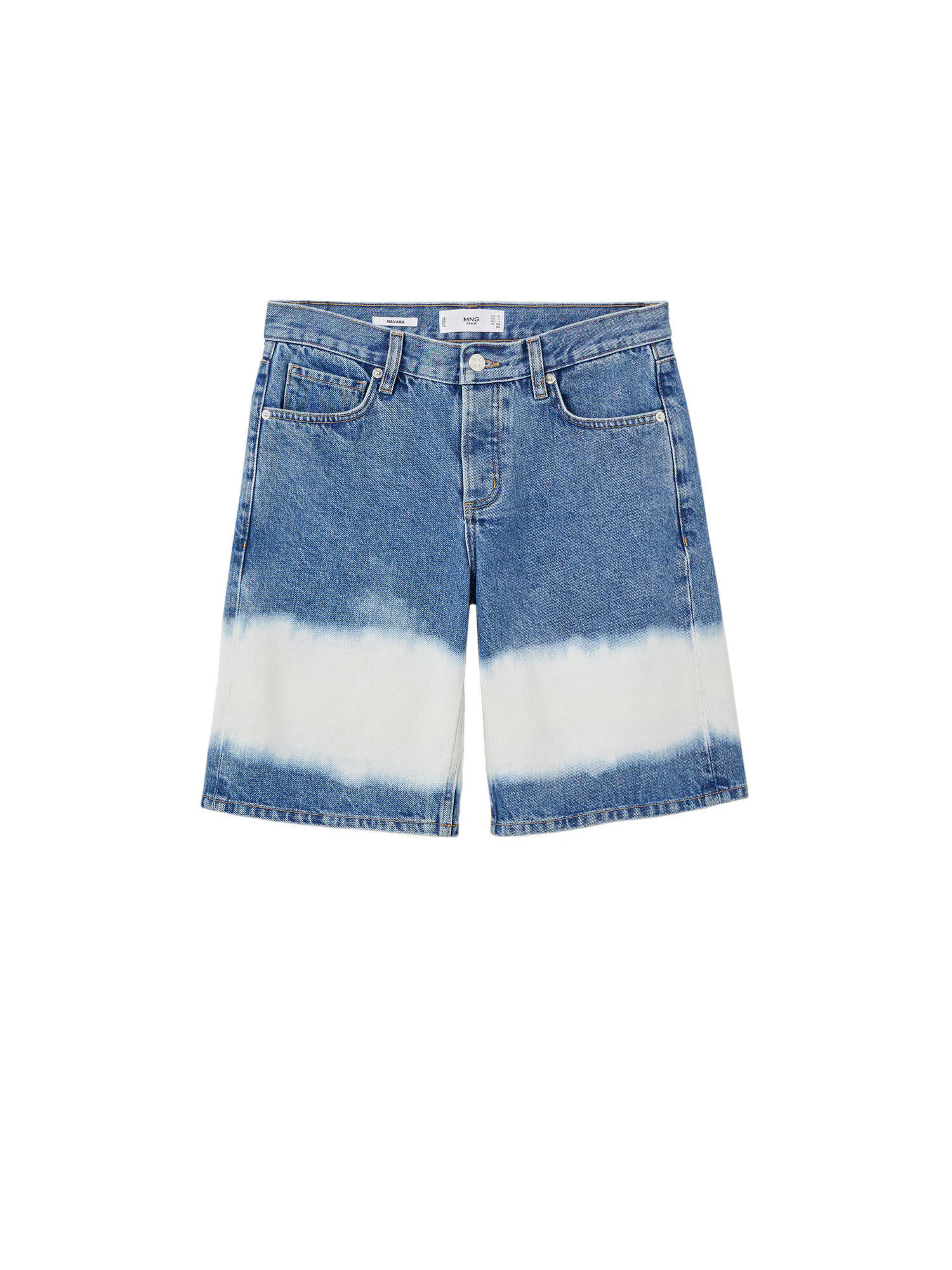 MANGO Jeans 'TIEDYE' albastru / alb - Pled.ro