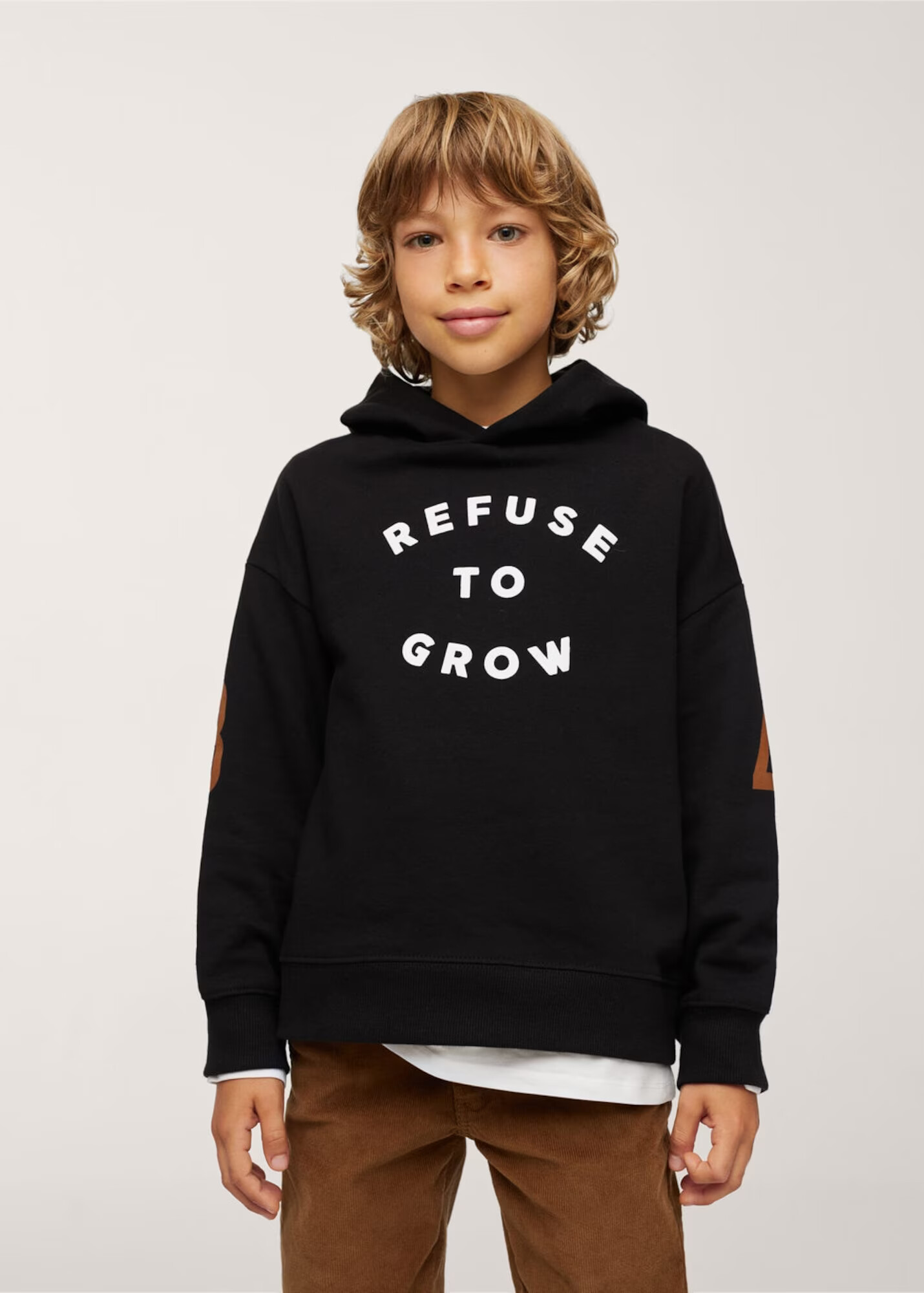 MANGO KIDS Bluză de molton 'GROW' negru / alb - Pled.ro