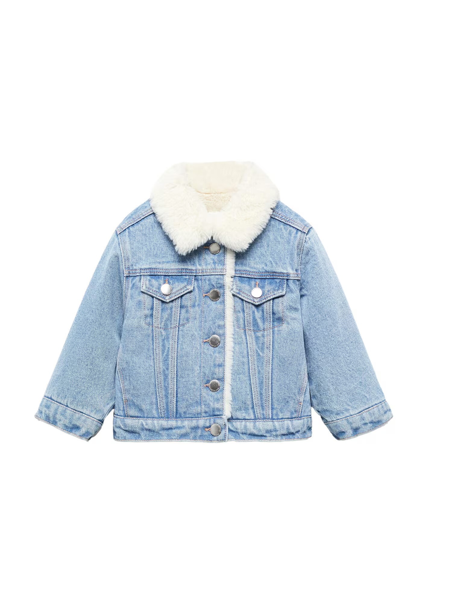 MANGO KIDS Geacă de primăvară-toamnă 'Lisab' ecru / albastru denim - Pled.ro