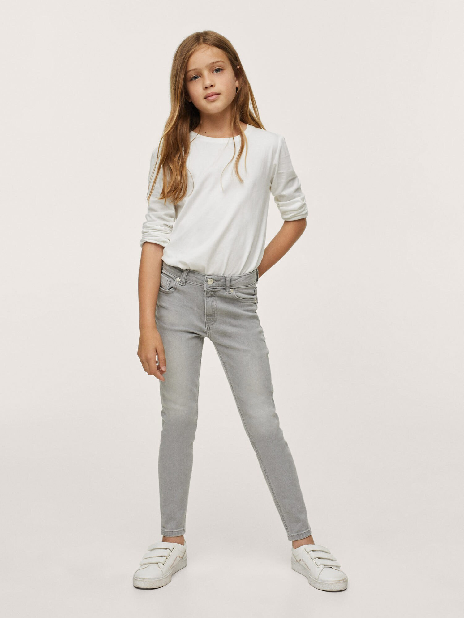 MANGO KIDS Jeans gri denim - Pled.ro