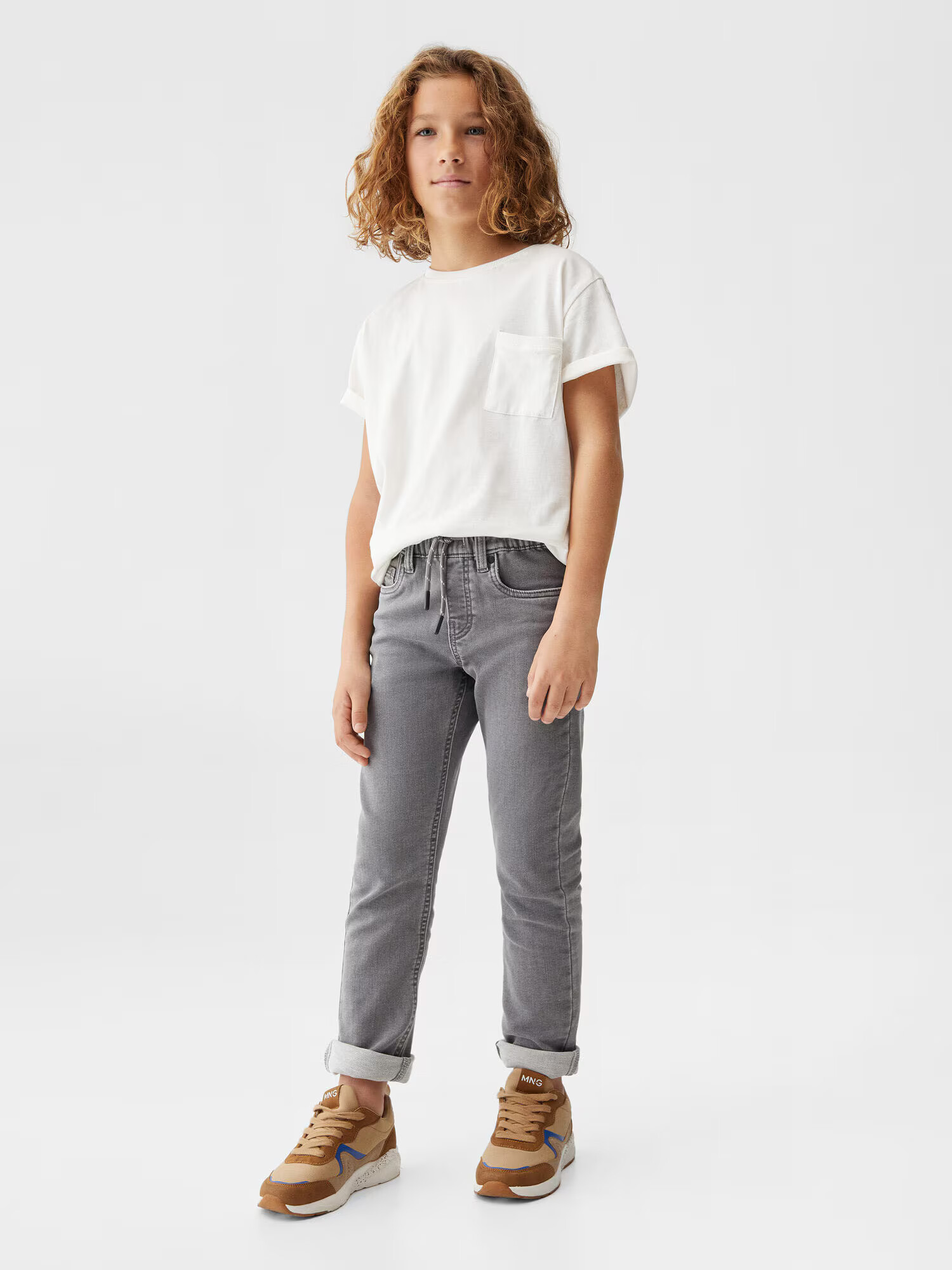 MANGO KIDS Jeans gri deschis - Pled.ro