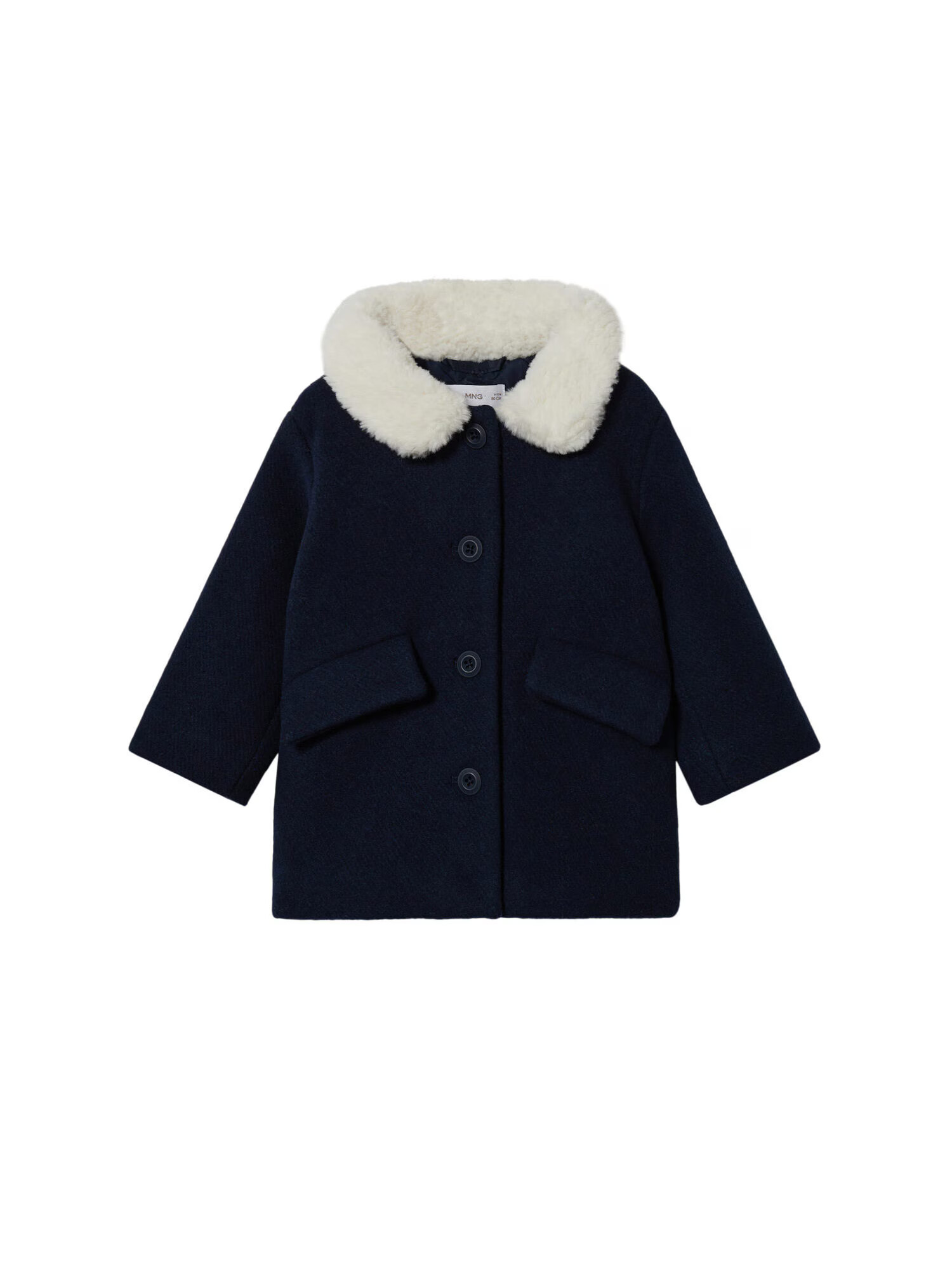 MANGO KIDS Palton crem / albastru noapte - Pled.ro