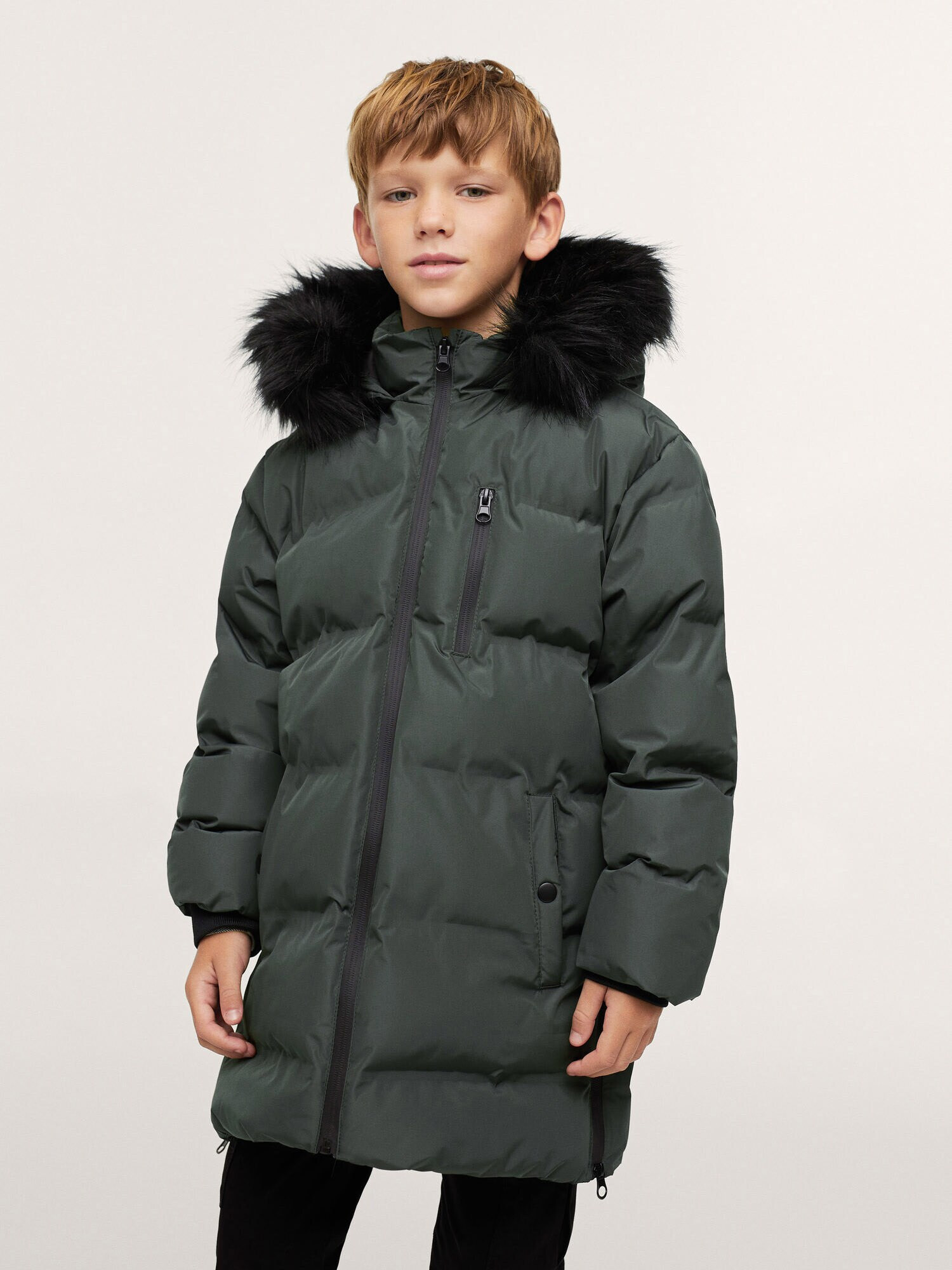 MANGO KIDS Palton 'Lorenzo' verde închis - Pled.ro