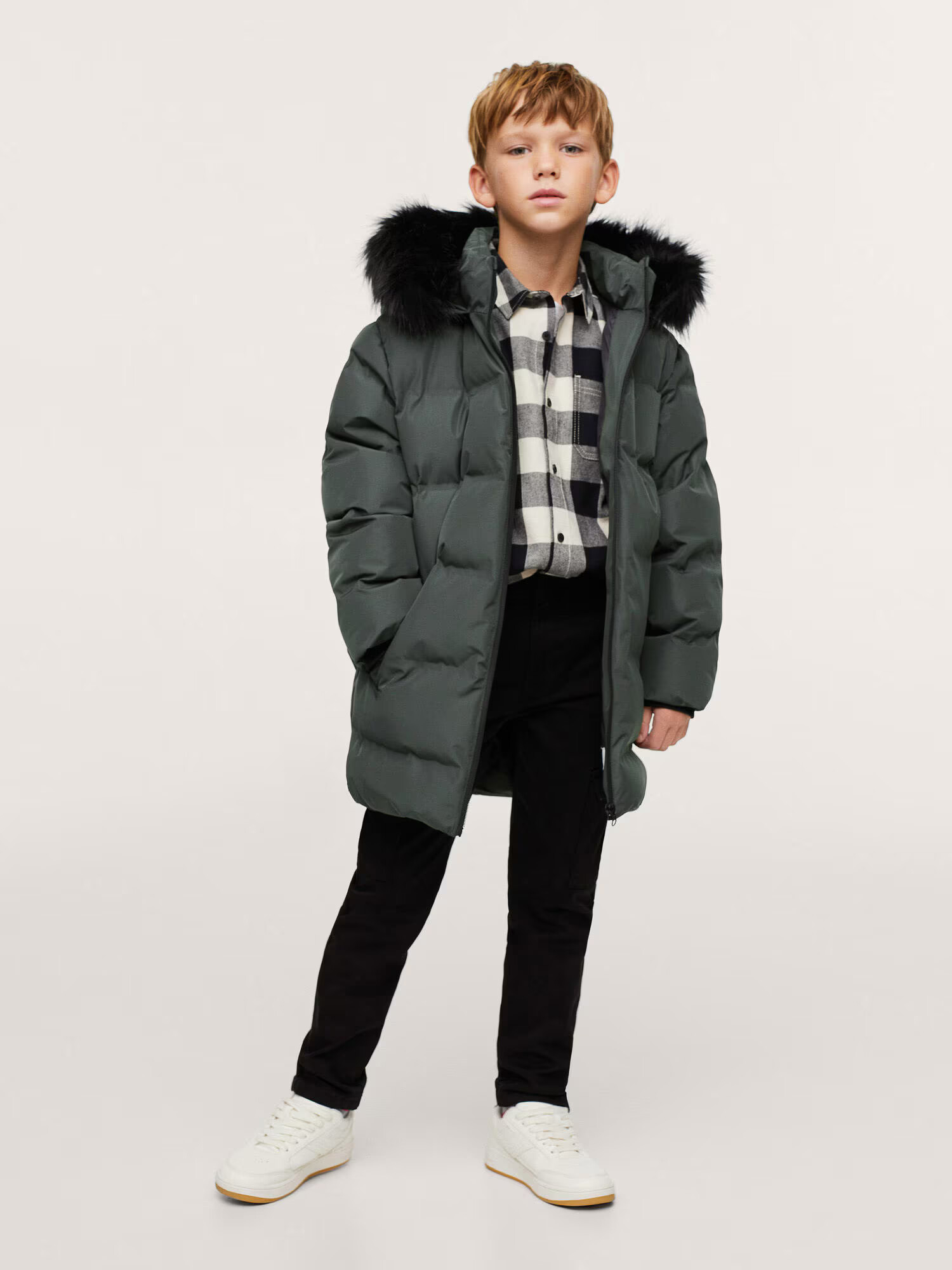 MANGO KIDS Palton 'Lorenzo' verde închis - Pled.ro