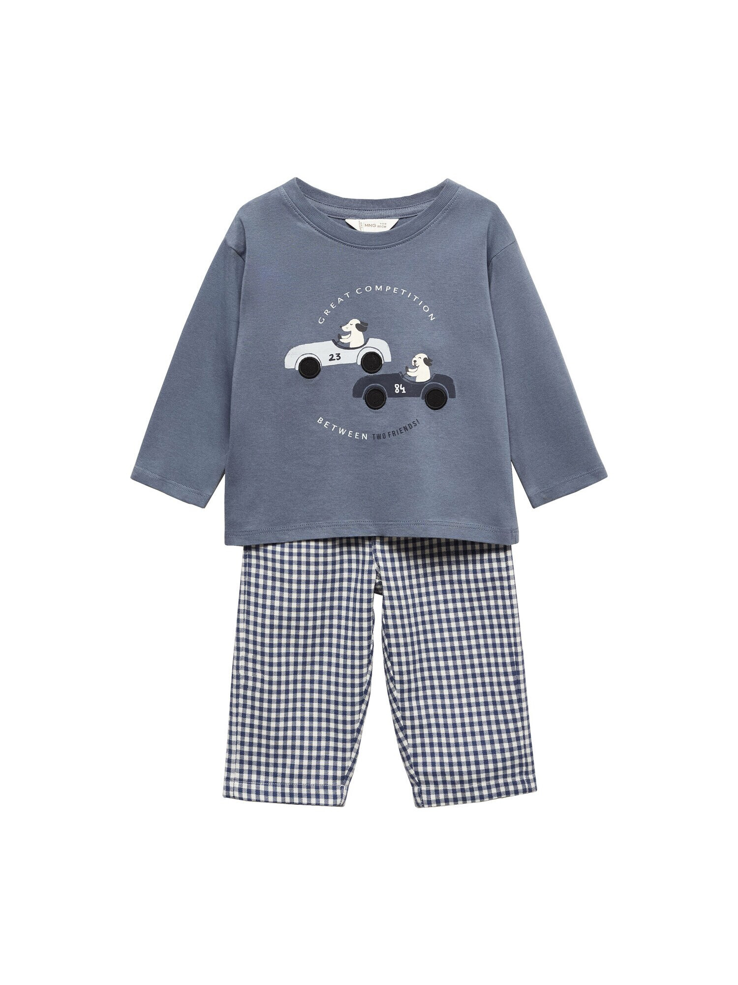 MANGO KIDS Pijamale 'CARS' albastru / alb - Pled.ro