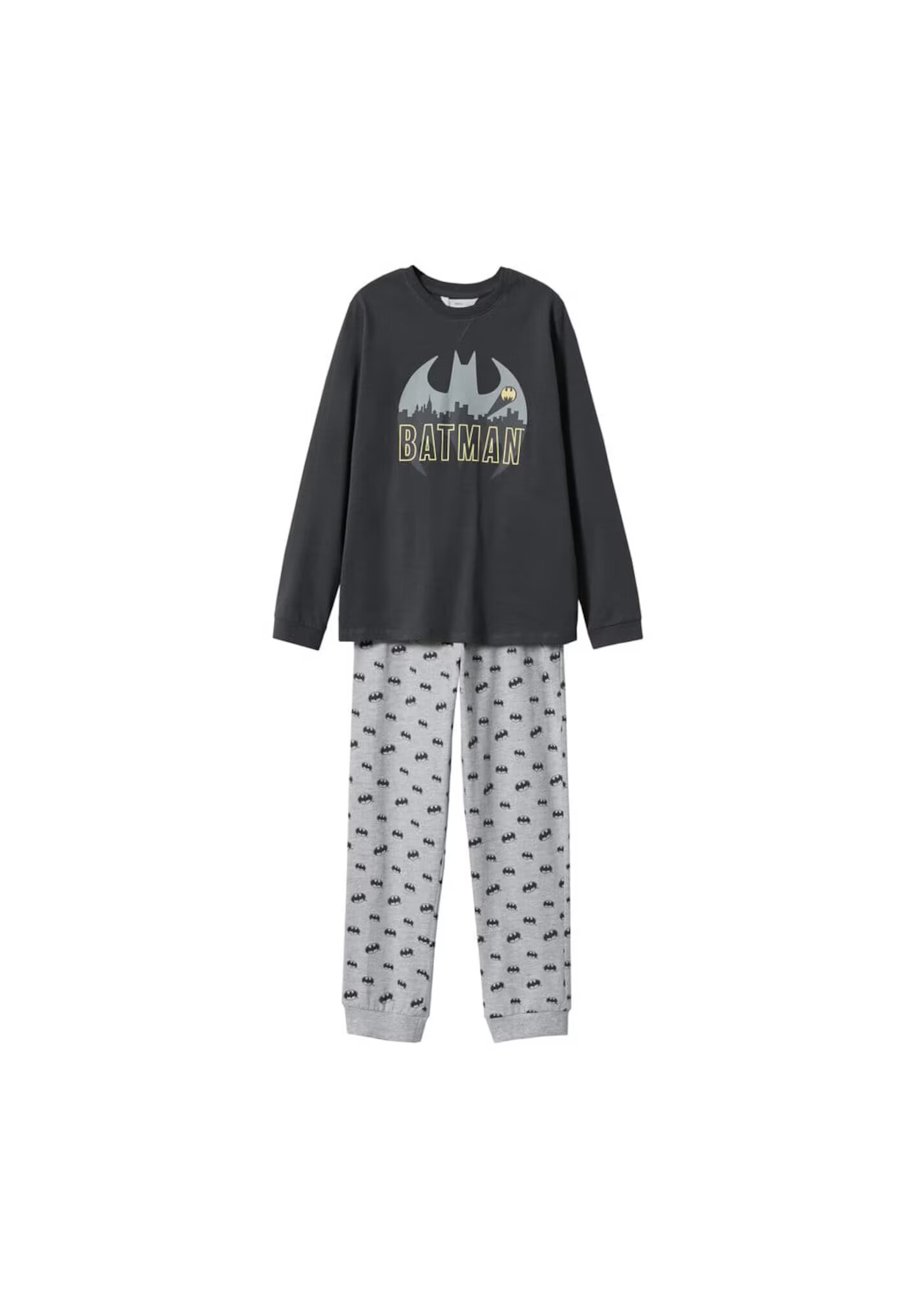 MANGO KIDS Pijamale 'Gotham' galben deschis / gri / gri închis - Pled.ro