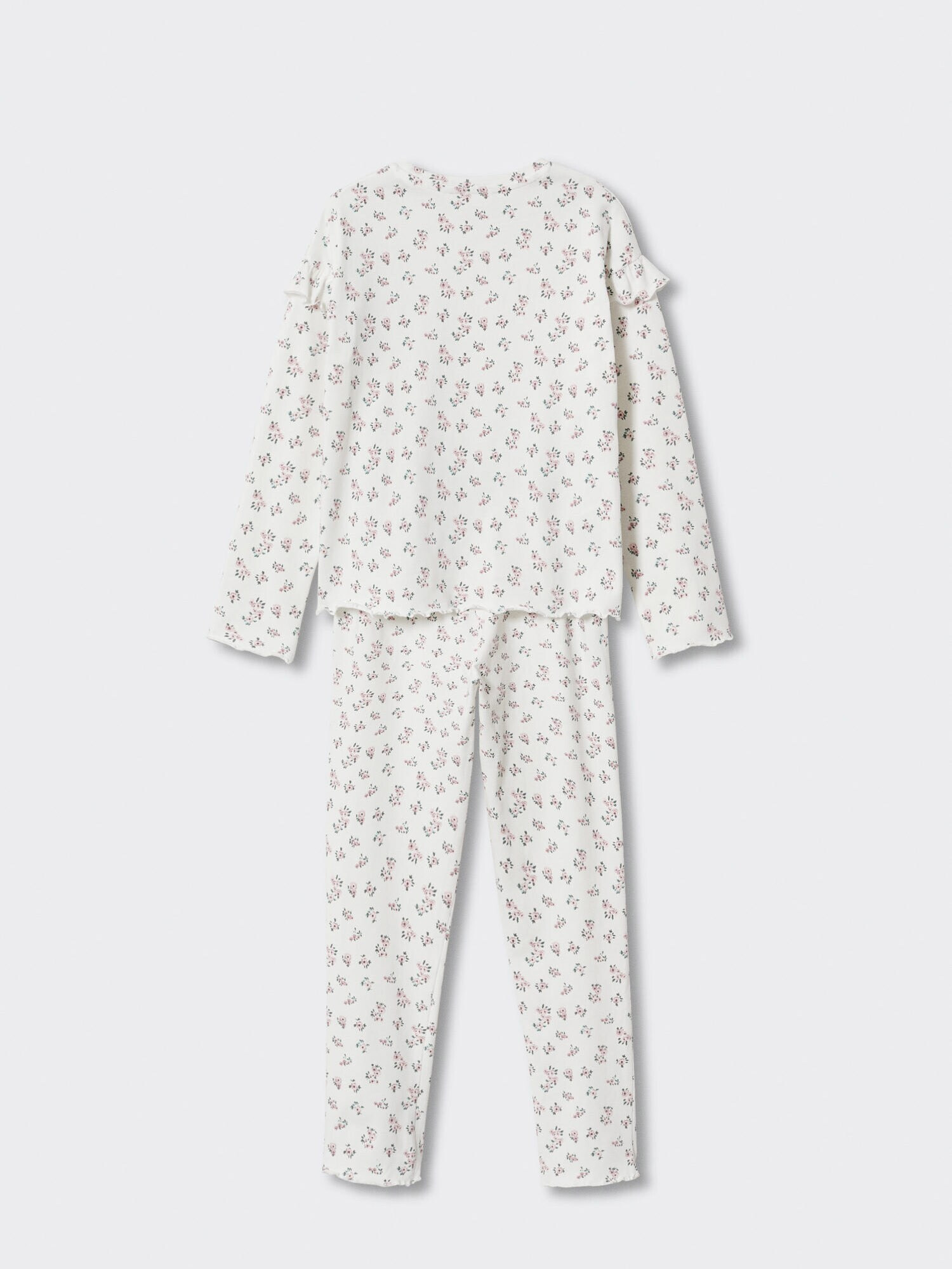 MANGO KIDS Pijamale 'Provenza' verde închis / roz pal / alb murdar - Pled.ro