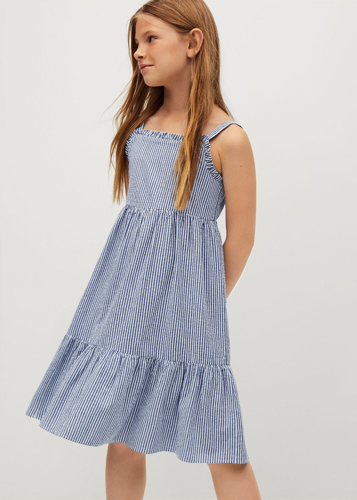 MANGO KIDS Rochie 'Finja' albastru marin / alb - Pled.ro