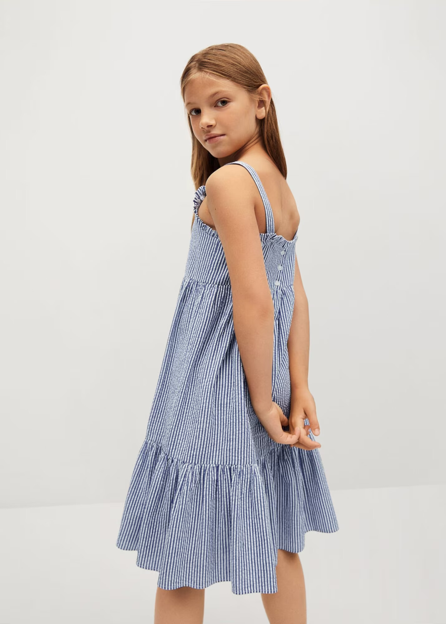 MANGO KIDS Rochie 'Finja' albastru marin / alb - Pled.ro