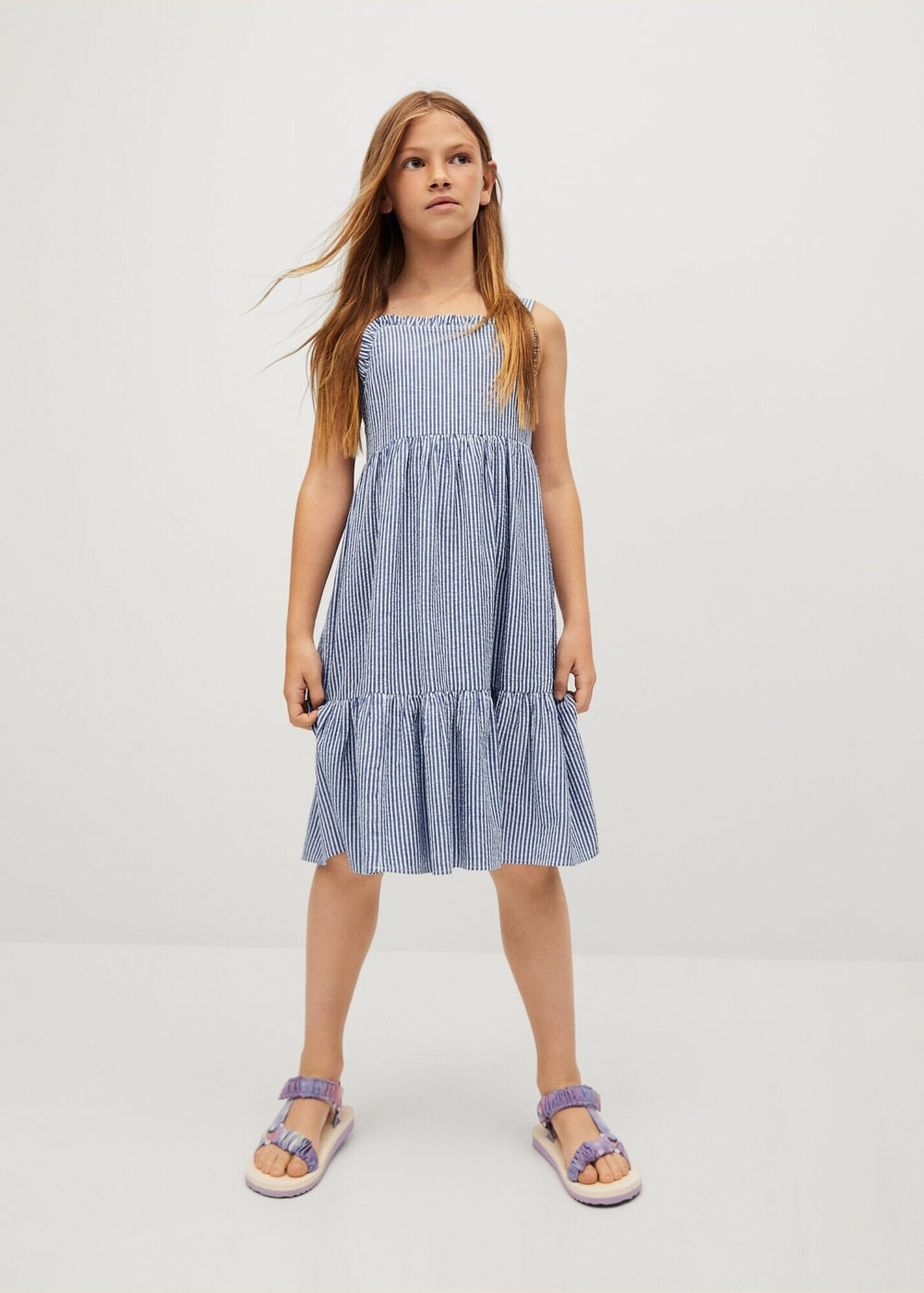 MANGO KIDS Rochie 'Finja' albastru marin / alb - Pled.ro