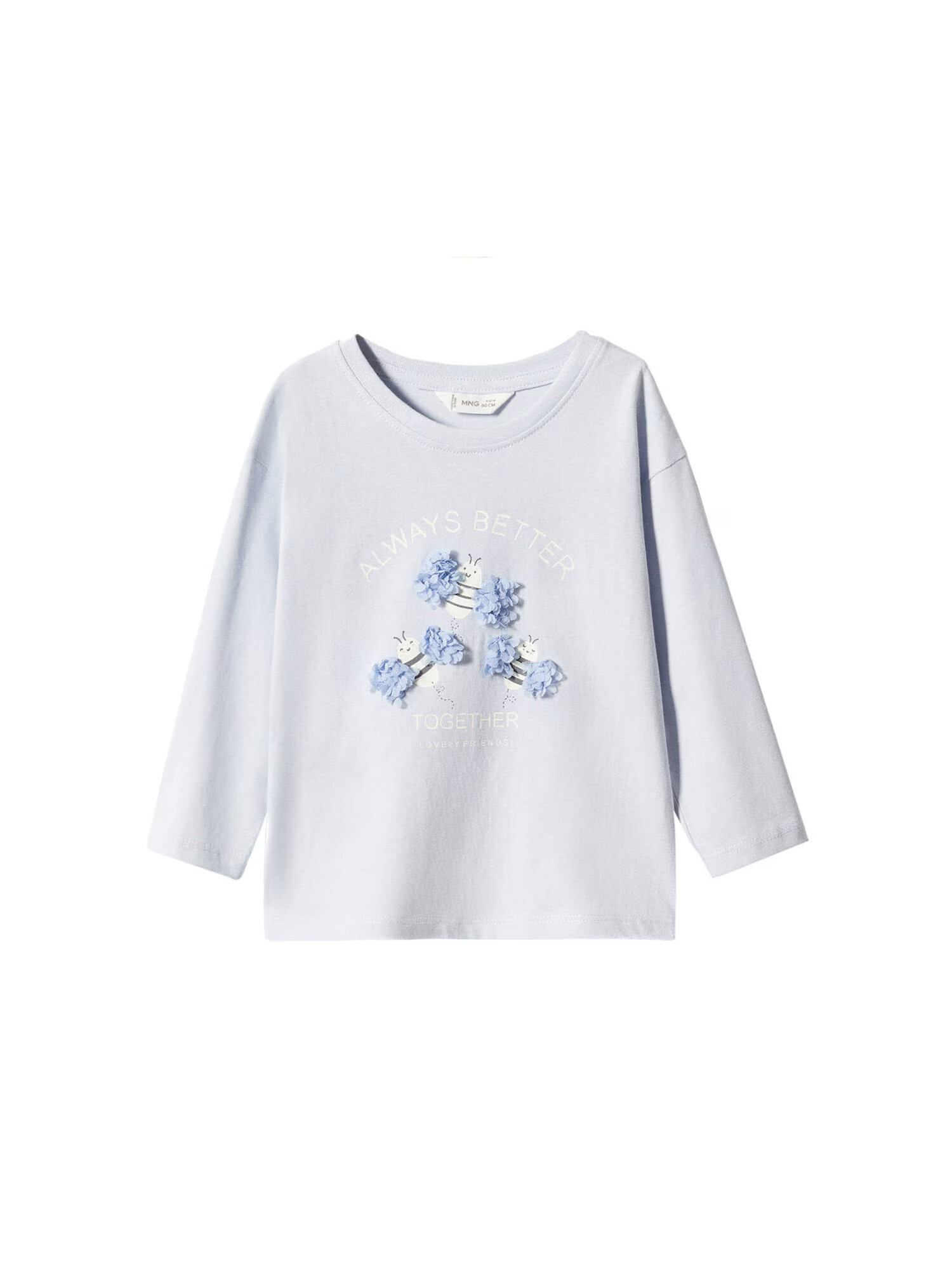 MANGO KIDS Tricou albastru deschis / negru / alb - Pled.ro