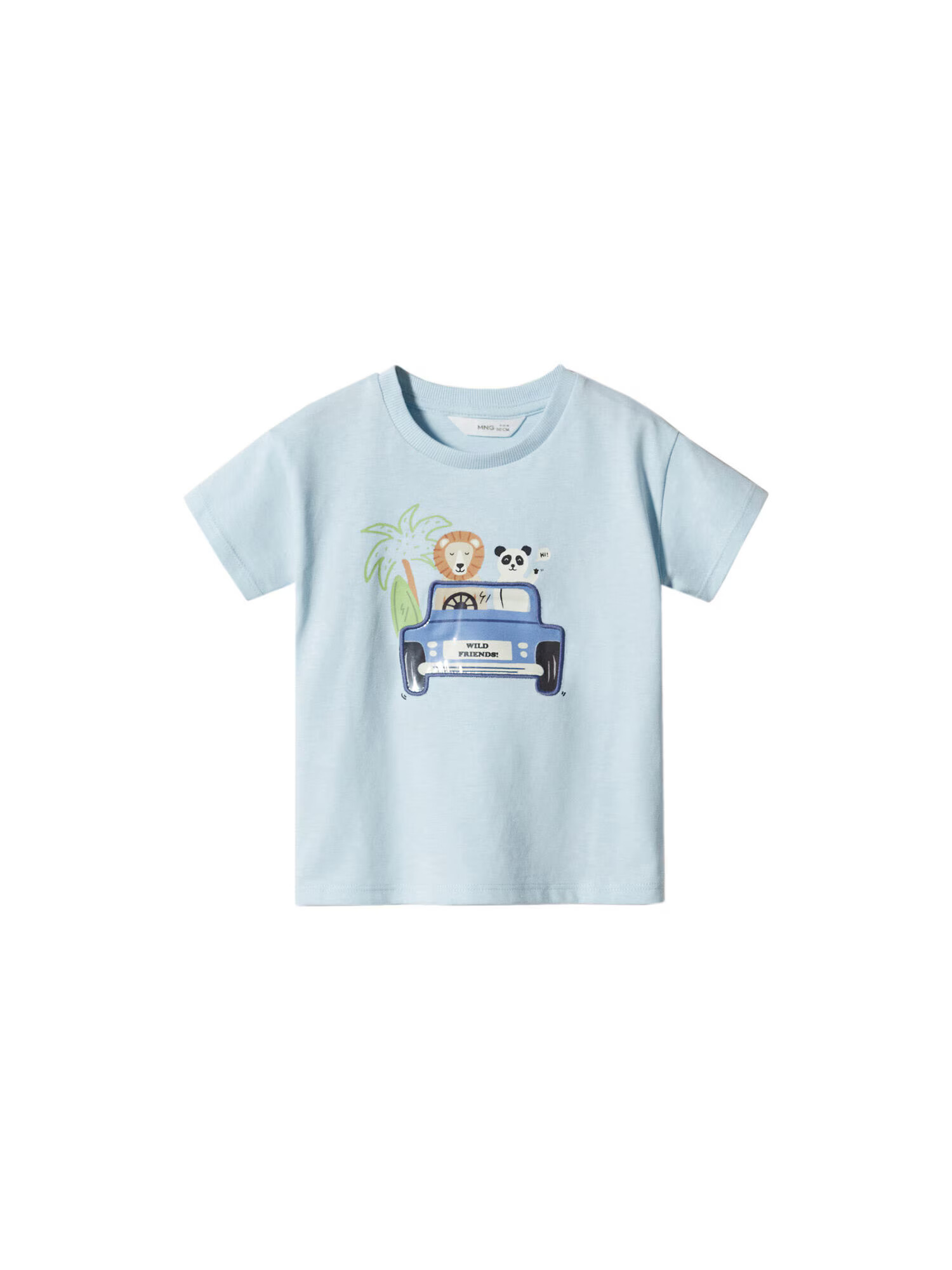 MANGO KIDS Tricou 'AMIGOS' azuriu / albastru deschis / verde / portocaliu - Pled.ro