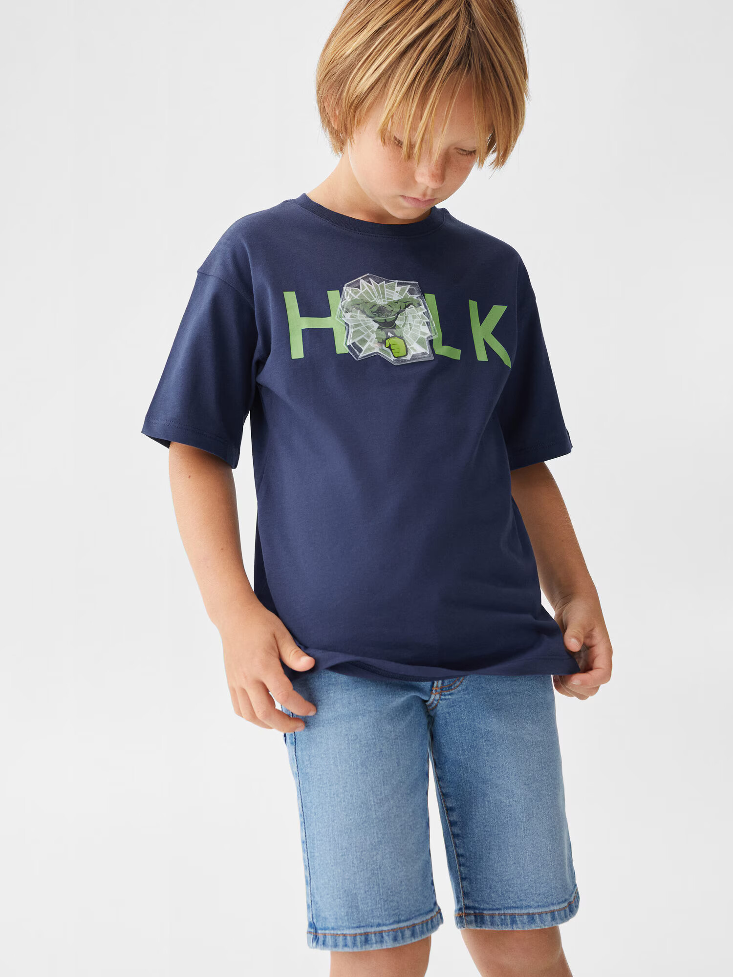 MANGO KIDS Tricou 'Aquahero' bleumarin / verde / alb - Pled.ro