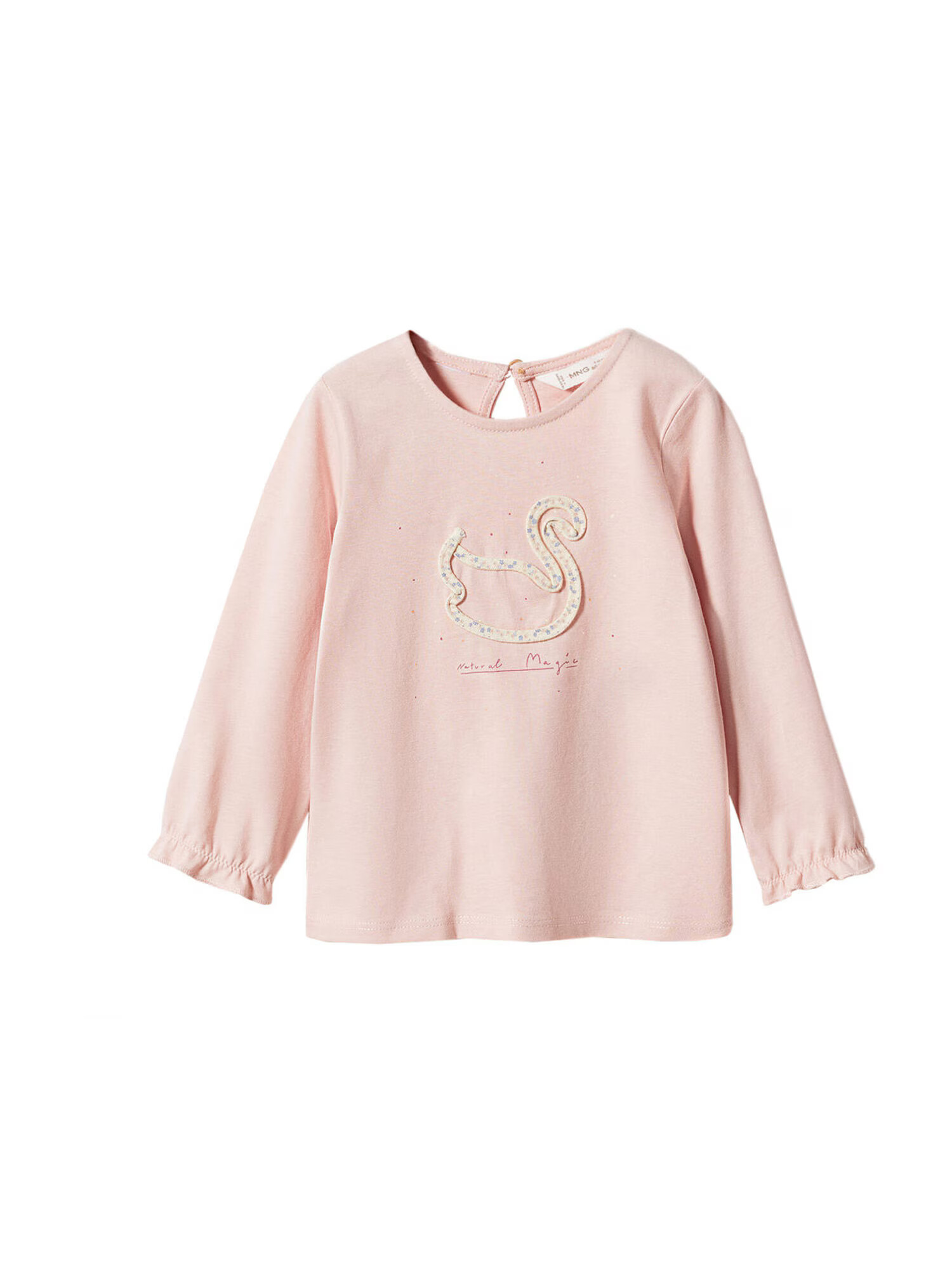 MANGO KIDS Tricou 'BLOOM' roz - Pled.ro