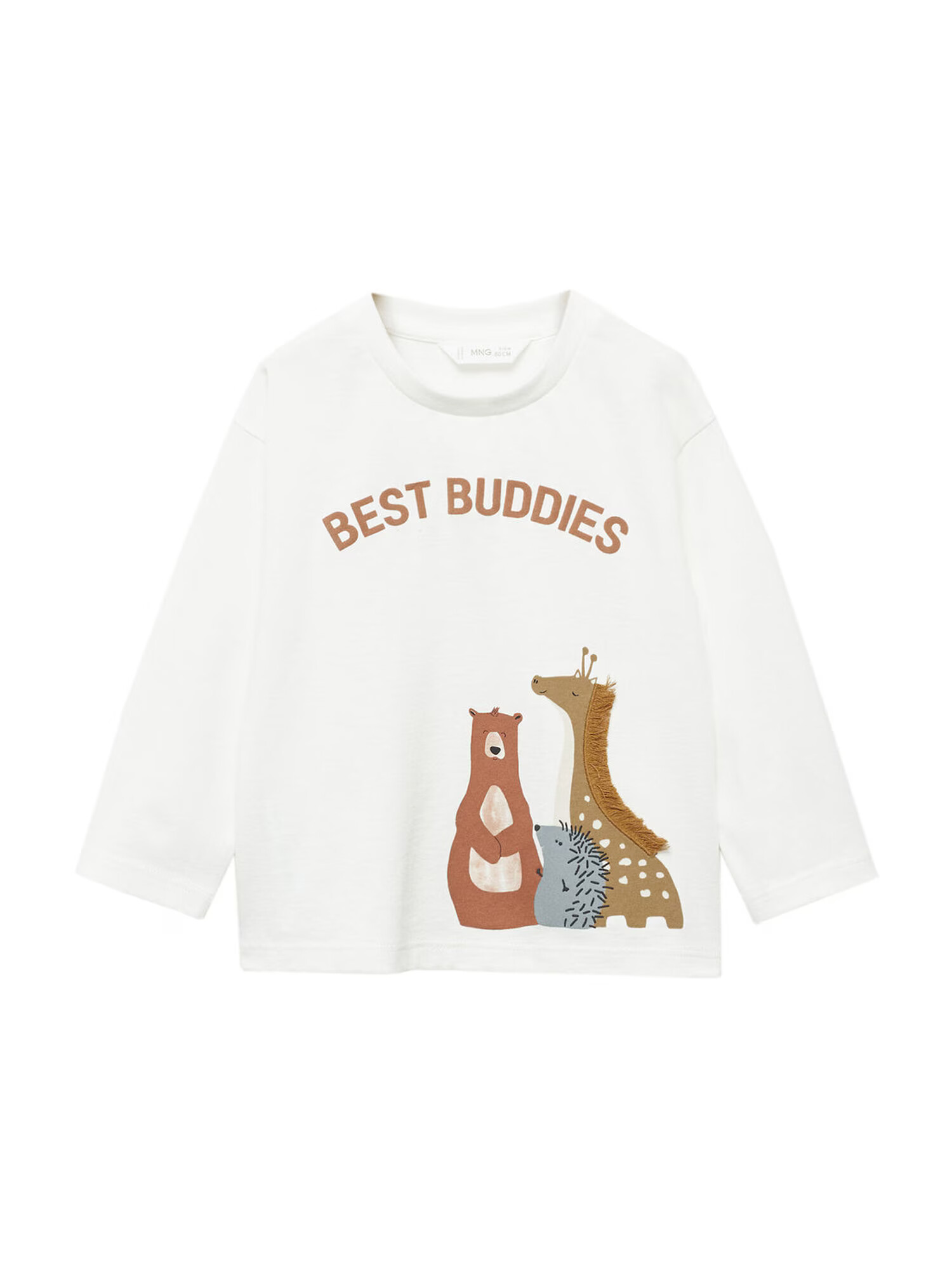 MANGO KIDS Tricou 'BUDDIES' maro / gri / negru / alb murdar - Pled.ro