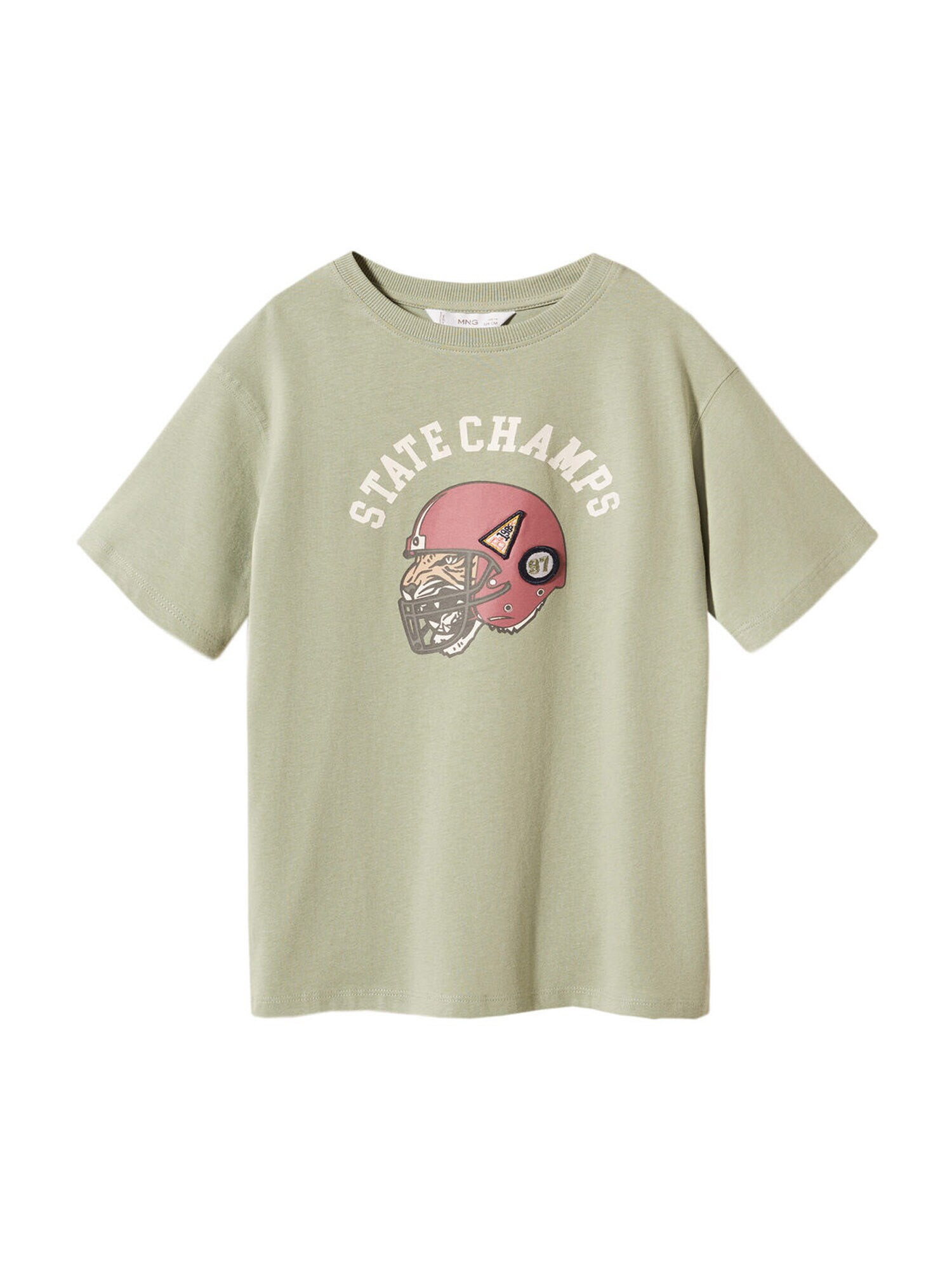 MANGO KIDS Tricou 'CHAMPS' verde pastel / mai multe culori - Pled.ro