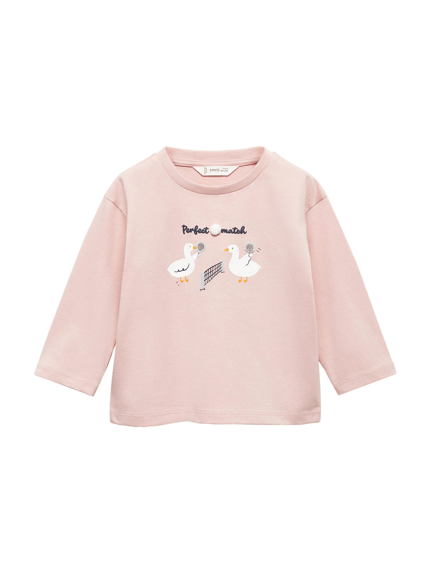 MANGO KIDS Tricou 'DUCKS' bleumarin / gri / roz / alb - Pled.ro