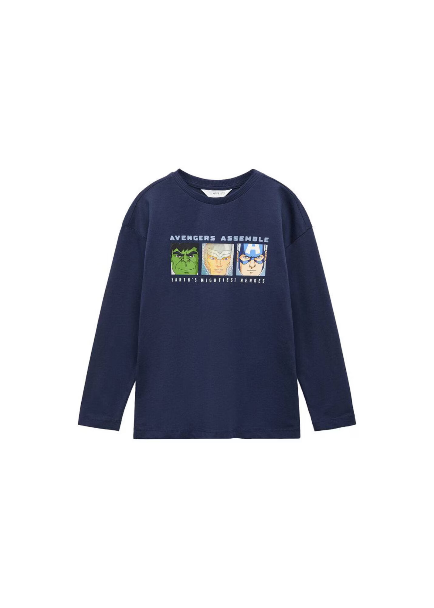 MANGO KIDS Tricou 'Heroes' crem / albastru / bleumarin / gri / verde / negru / alb - Pled.ro