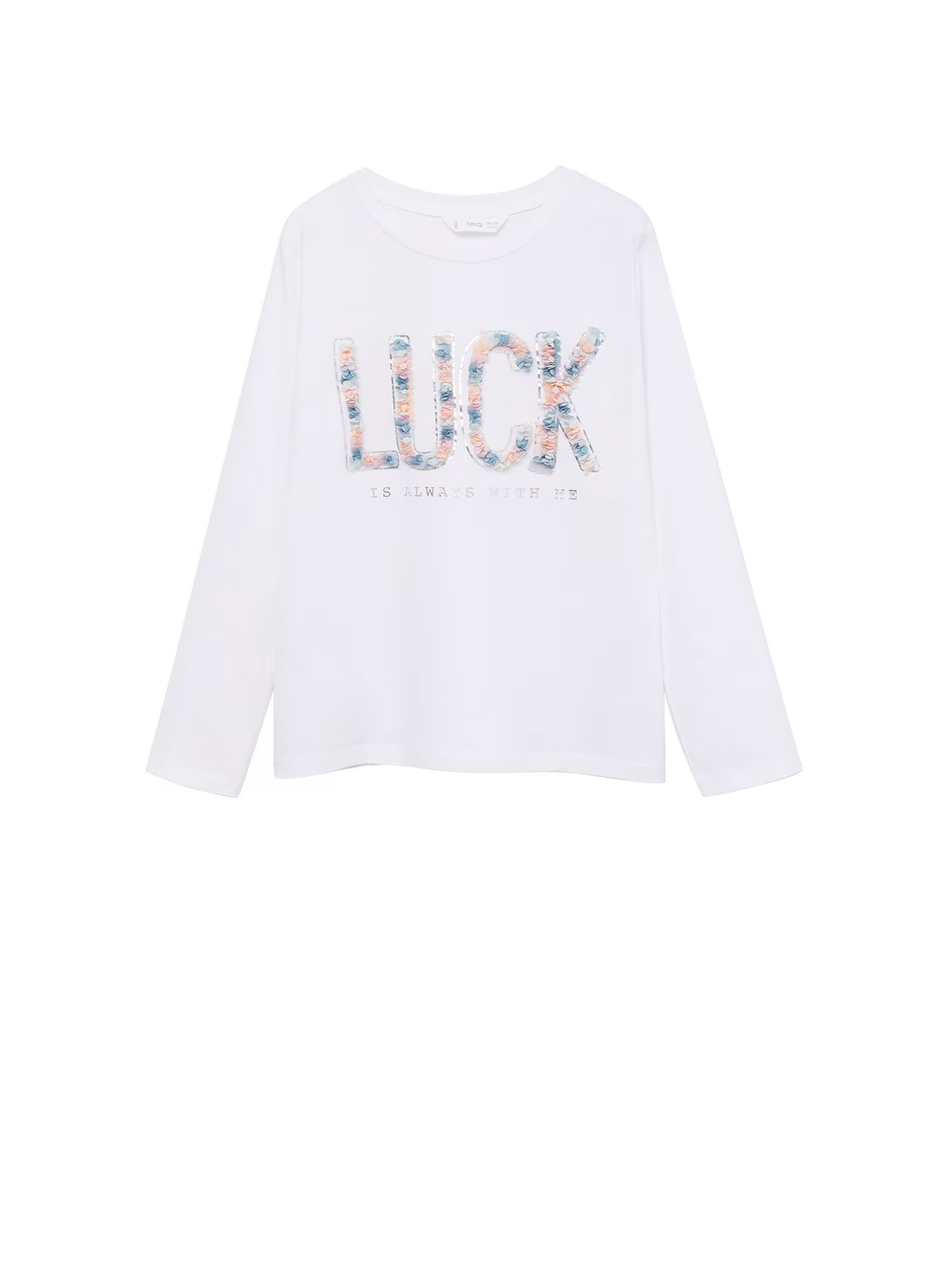 MANGO KIDS Tricou 'LUCK' mai multe culori / alb murdar - Pled.ro