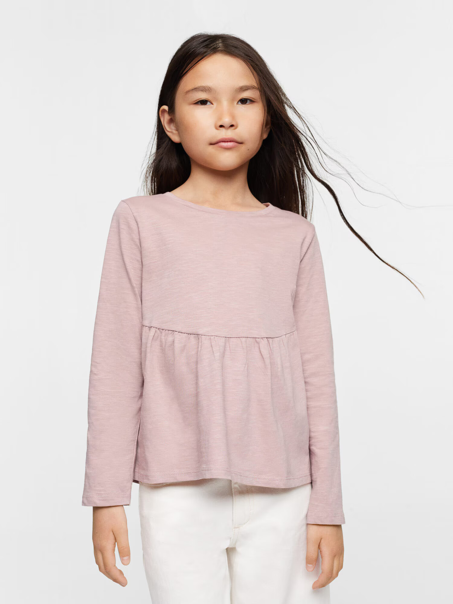 MANGO KIDS Tricou 'PEPLUM' roz - Pled.ro