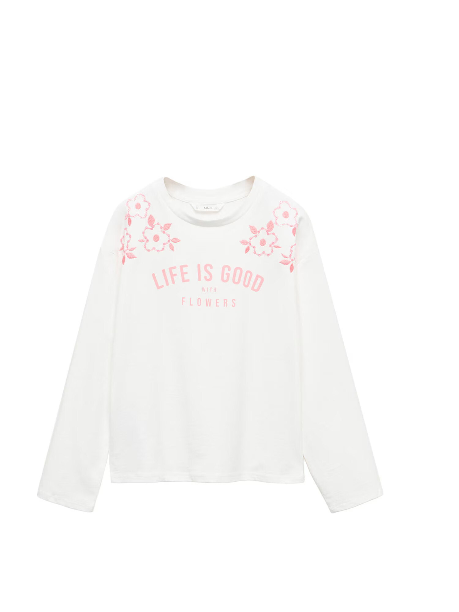 MANGO KIDS Tricou roz deschis / alb - Pled.ro