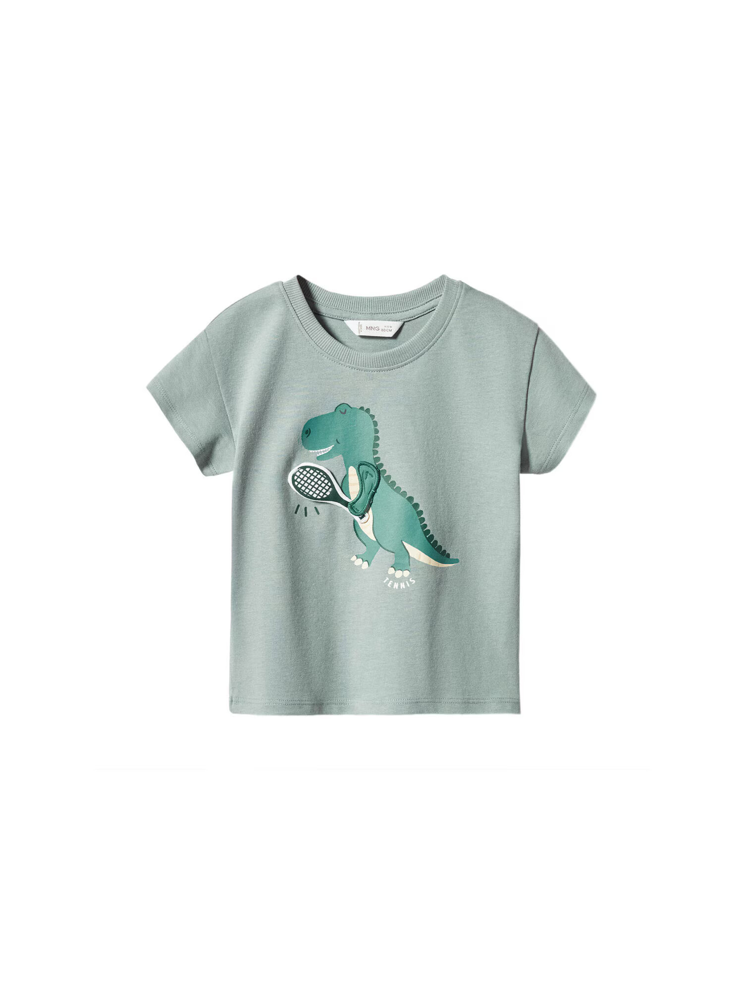 MANGO KIDS Tricou 'SAURUS' verde / verde mentă / alb - Pled.ro