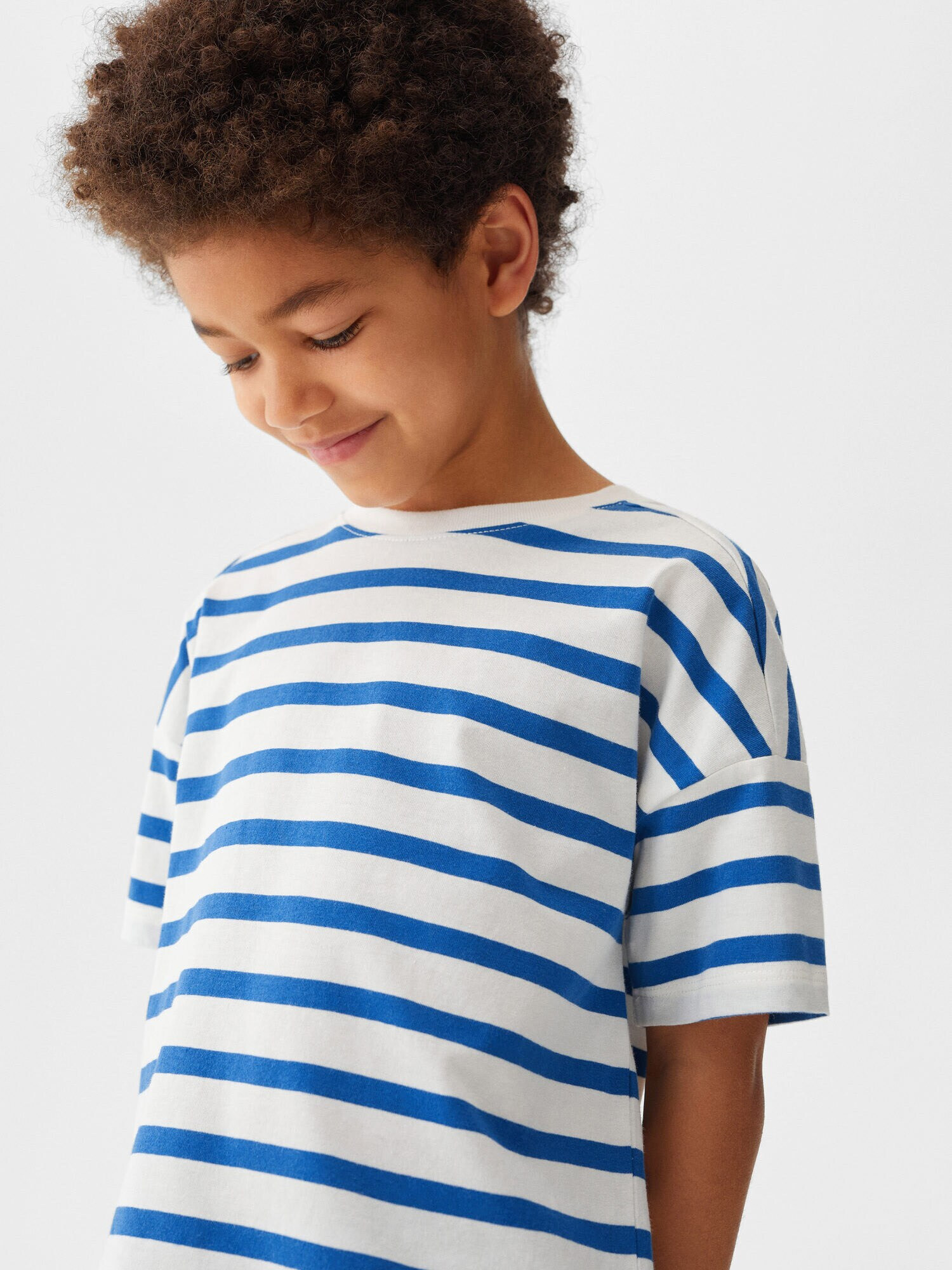 MANGO KIDS Tricou 'TIM' albastru / alb - Pled.ro