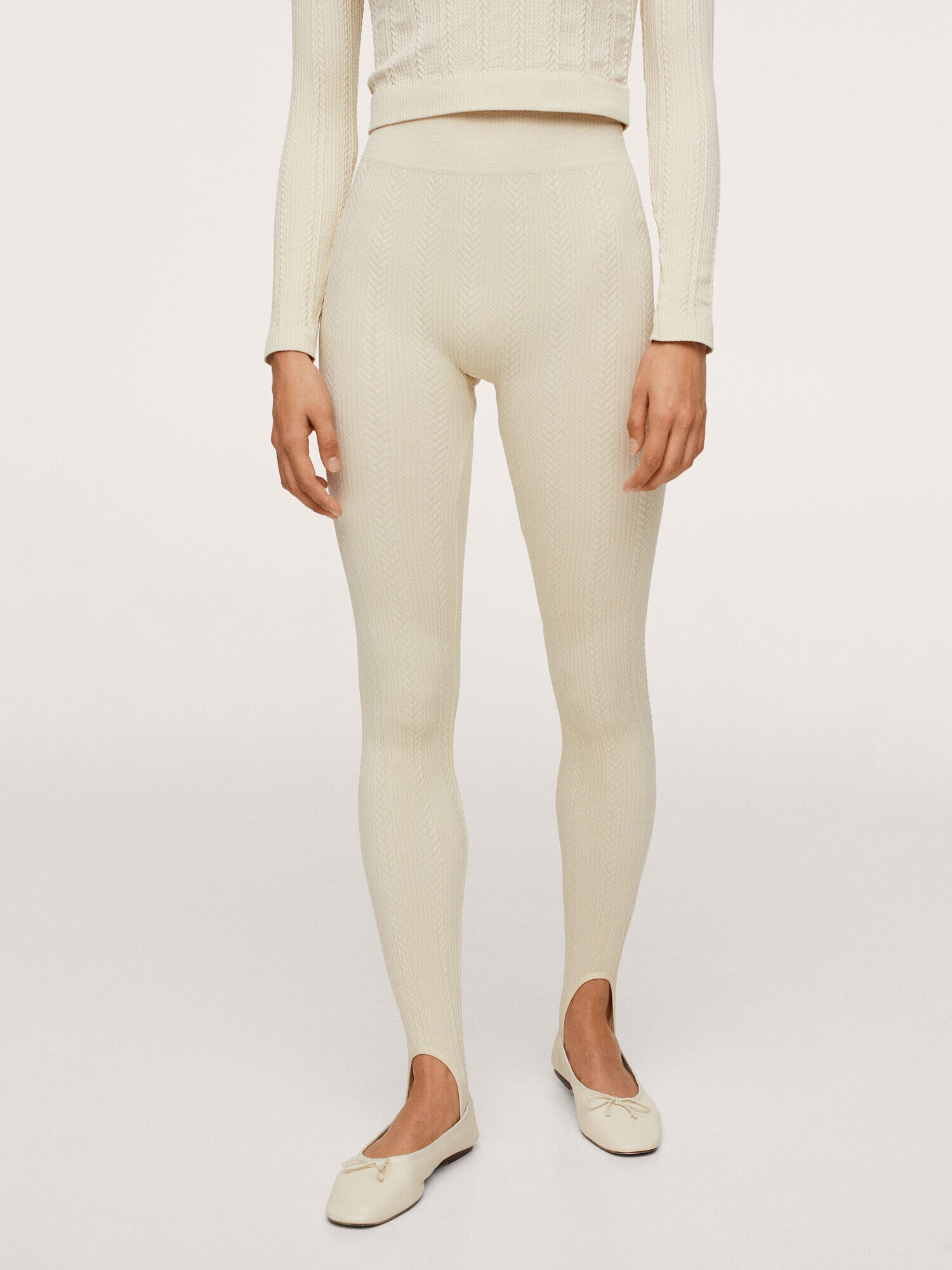 MANGO Leggings 'NEWMAN' ecru - Pled.ro