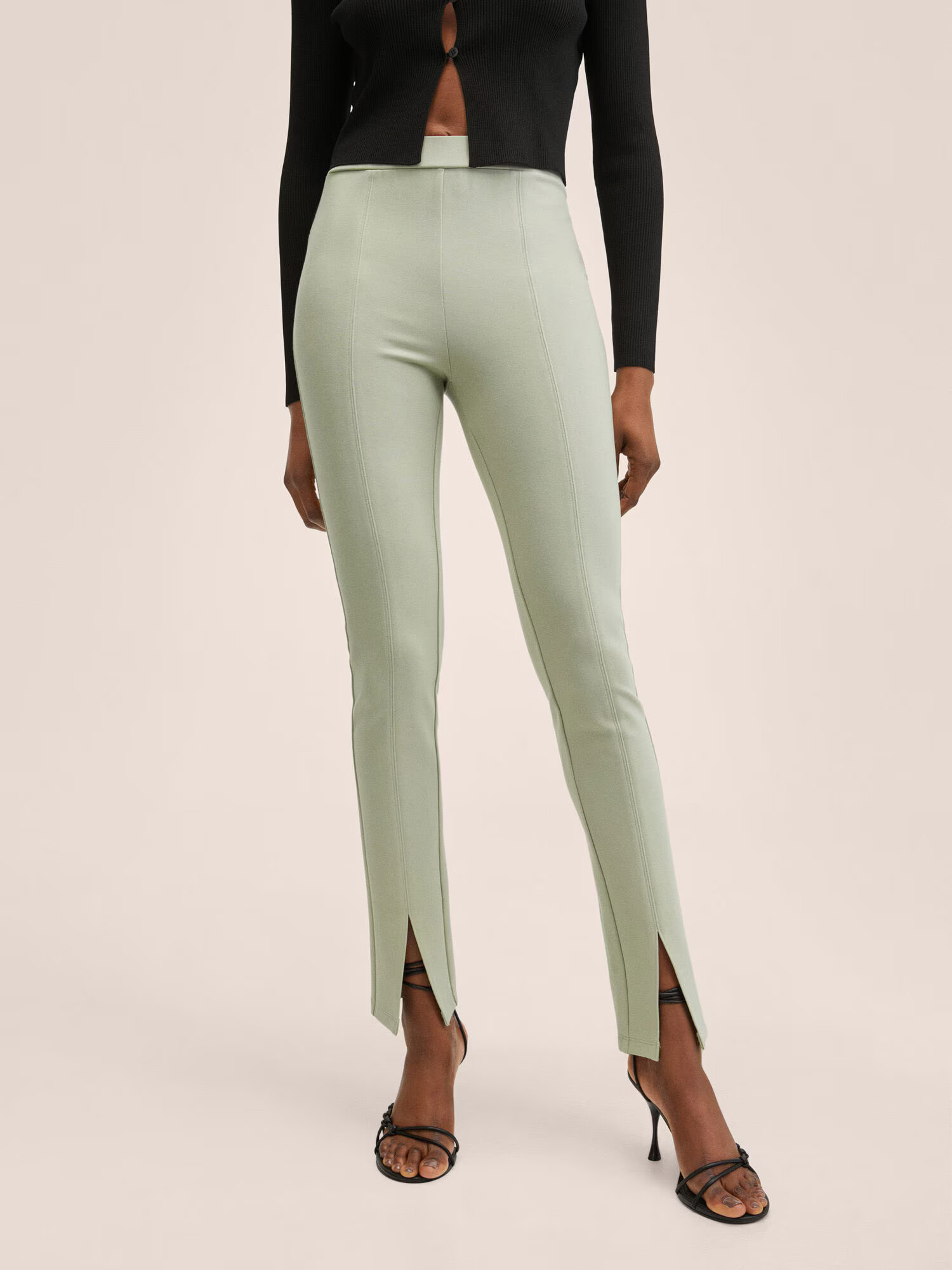 MANGO Leggings 'PUNTAACO' verde pastel - Pled.ro