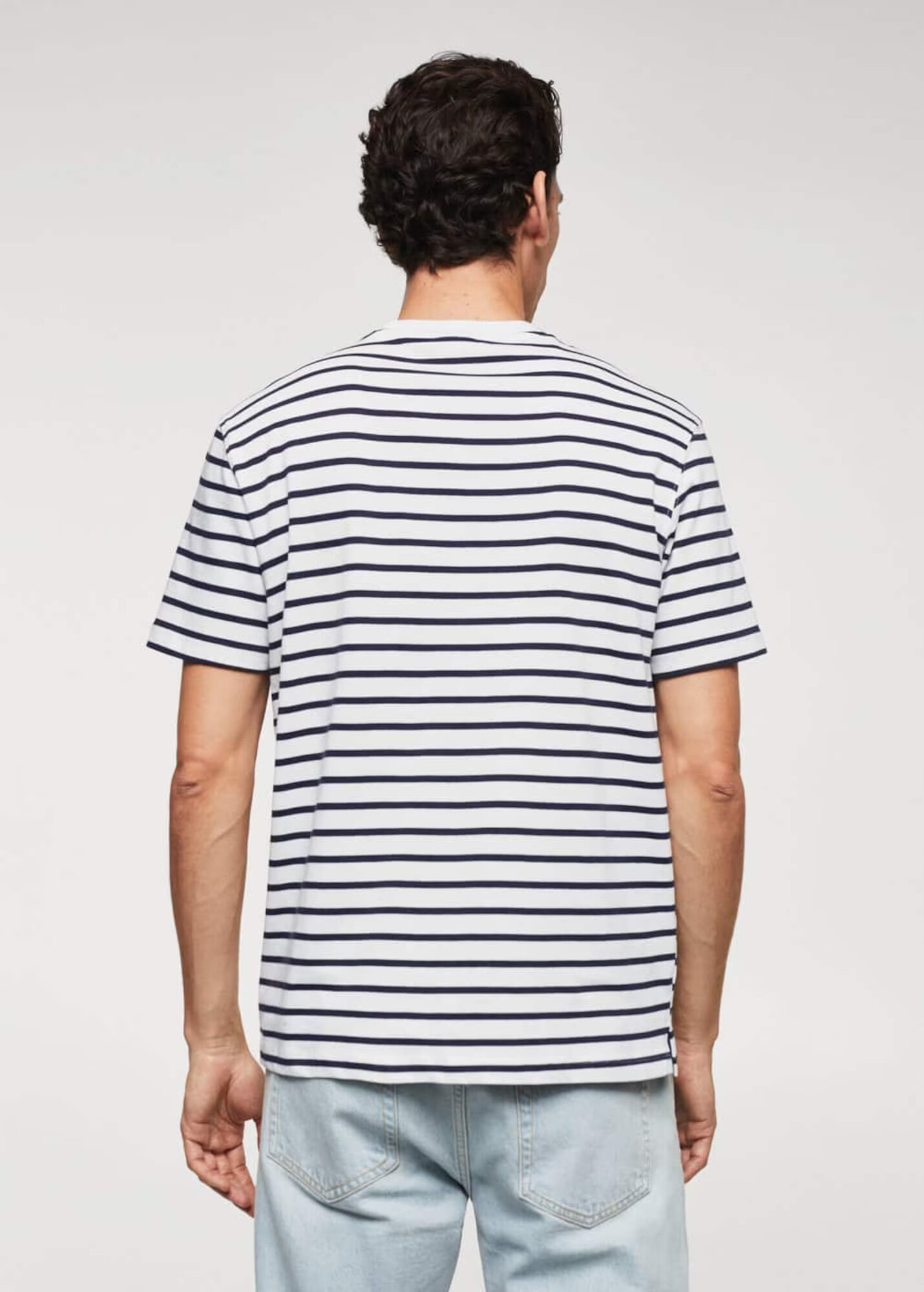 MANGO MAN Tricou albastru / alb - Pled.ro