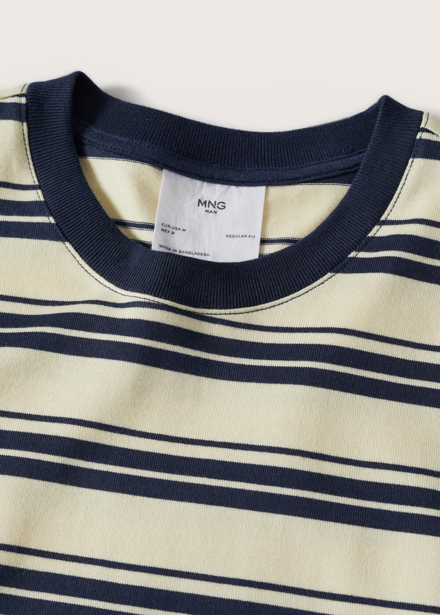 MANGO MAN Tricou 'Riano' crem / bleumarin - Pled.ro