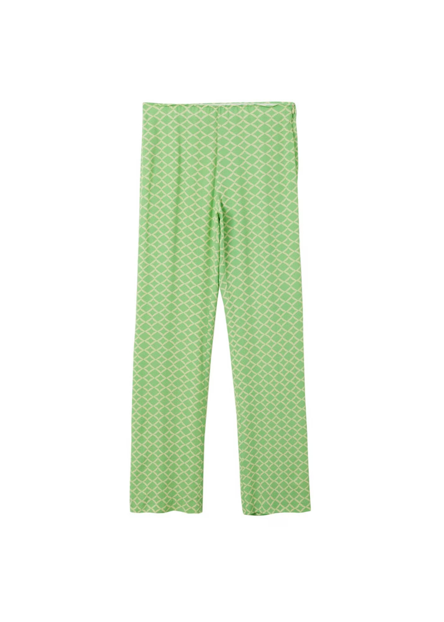 MANGO Pantaloni bej / verde pastel - Pled.ro